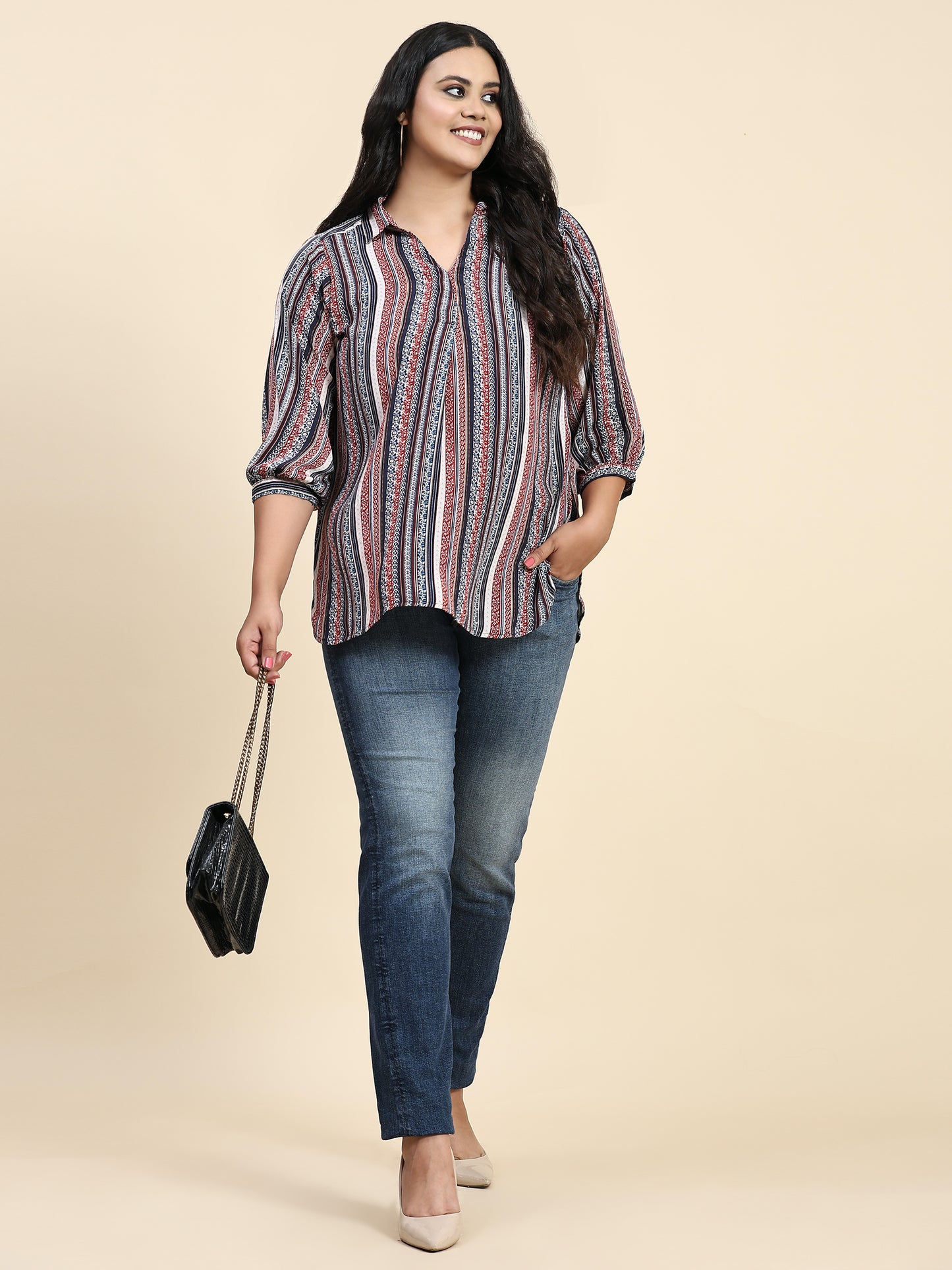 Petite Floral Print Top