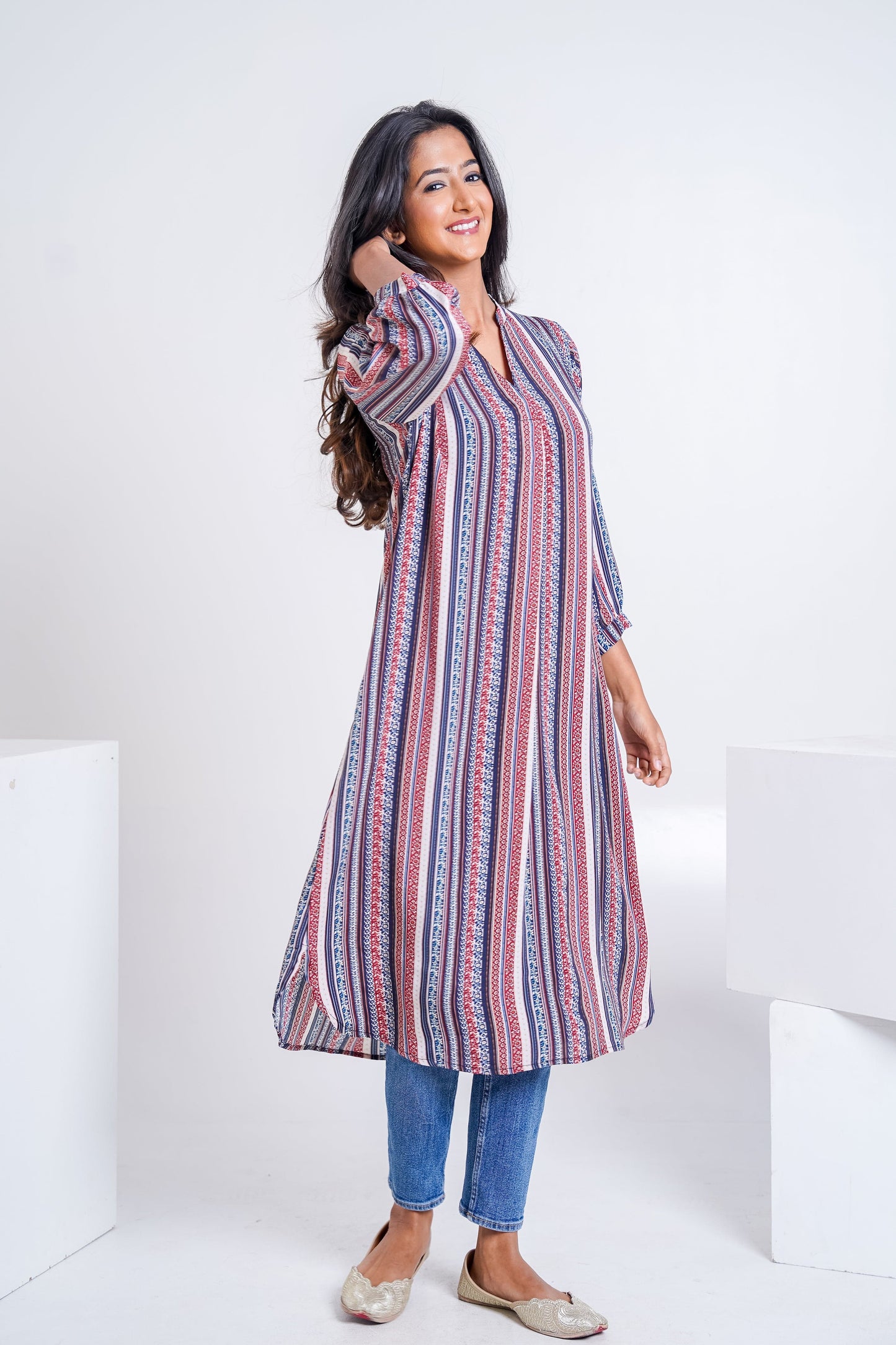 Nautical Blue Long Tunic Dress