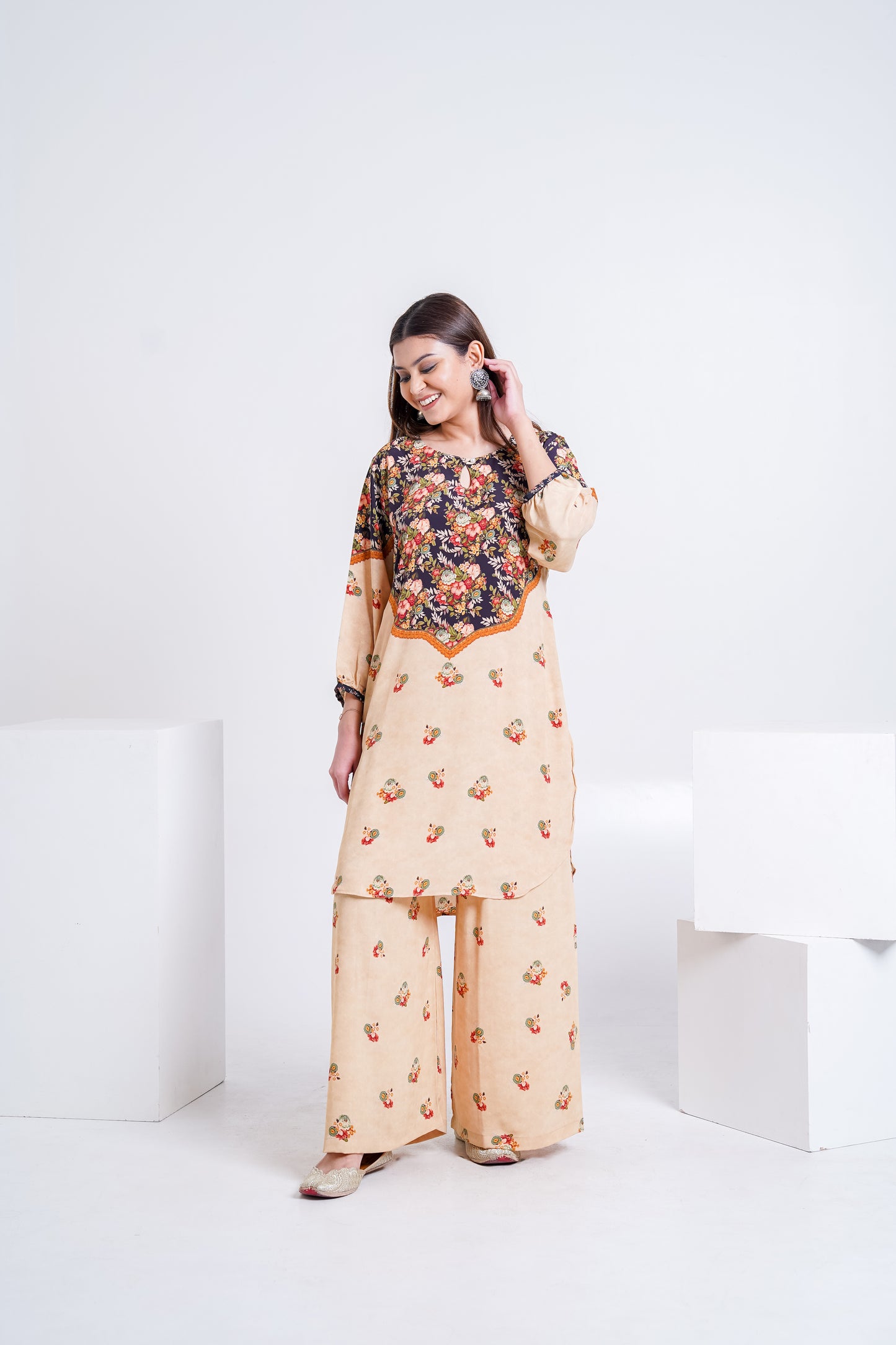 Black Yoke Print Co-ord Set