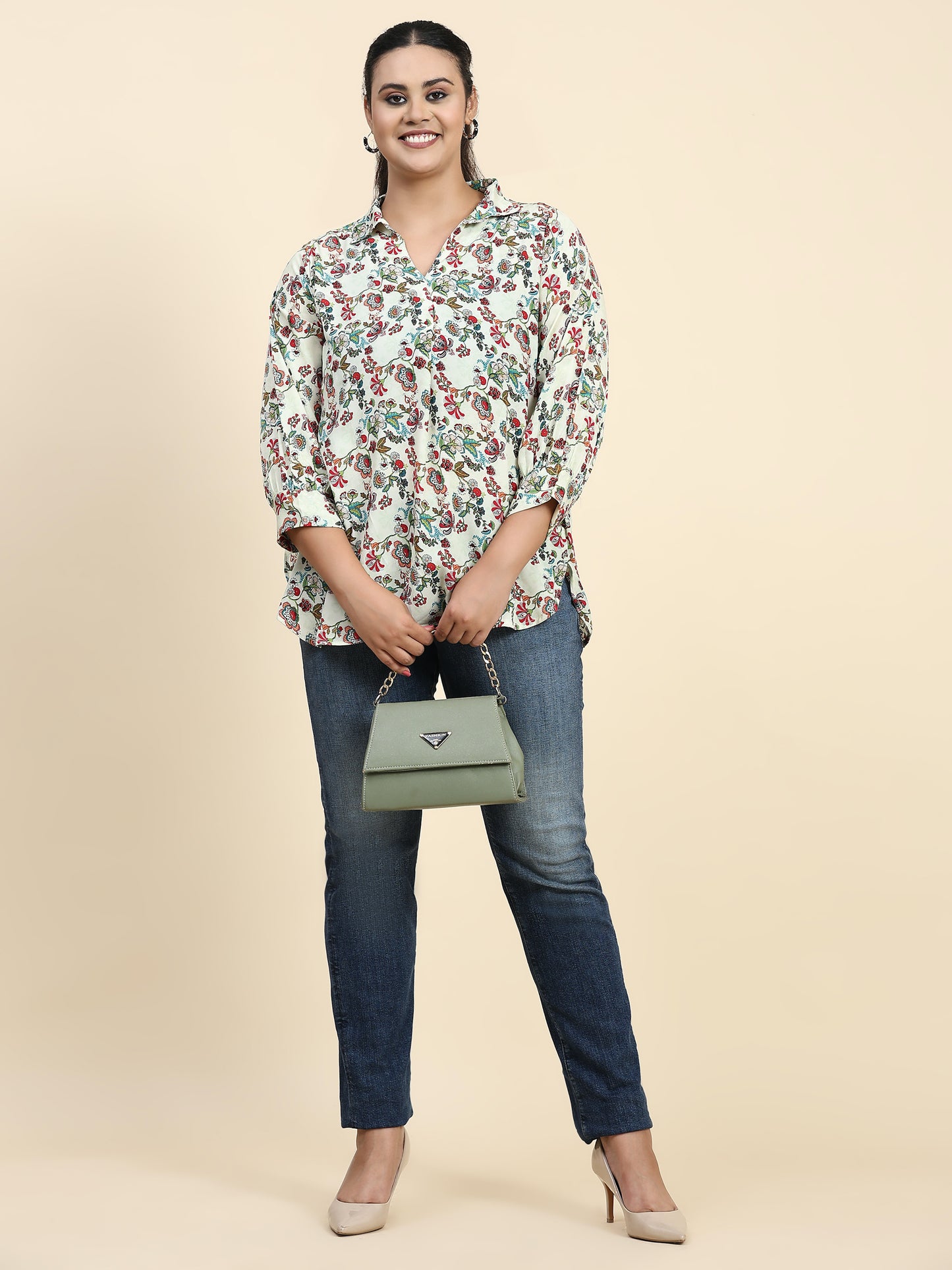Cream Chintz Top