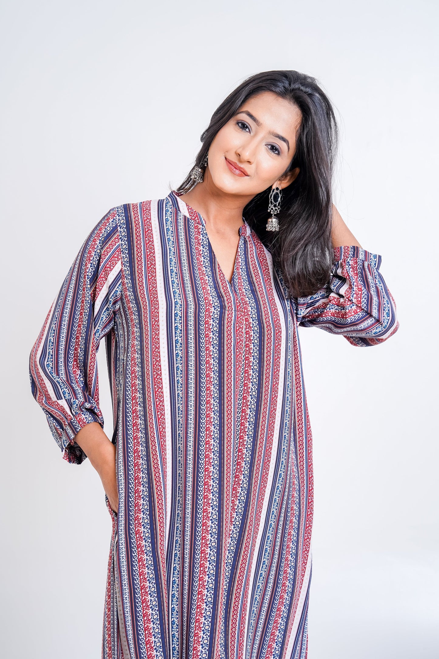 Nautical Blue Long Tunic Dress