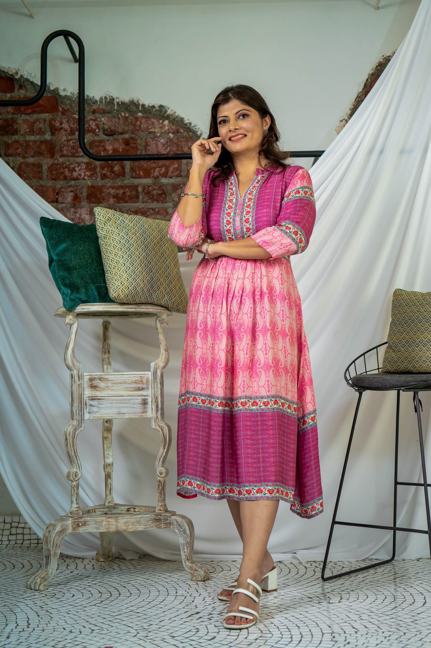 Pink Paisley Vintage Dress