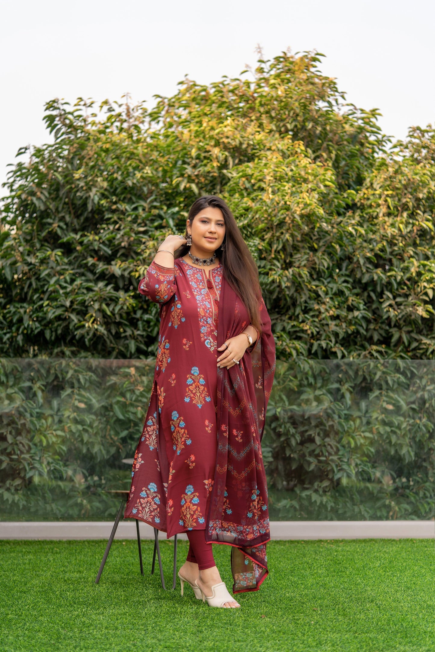 Sangria Maroon Suit