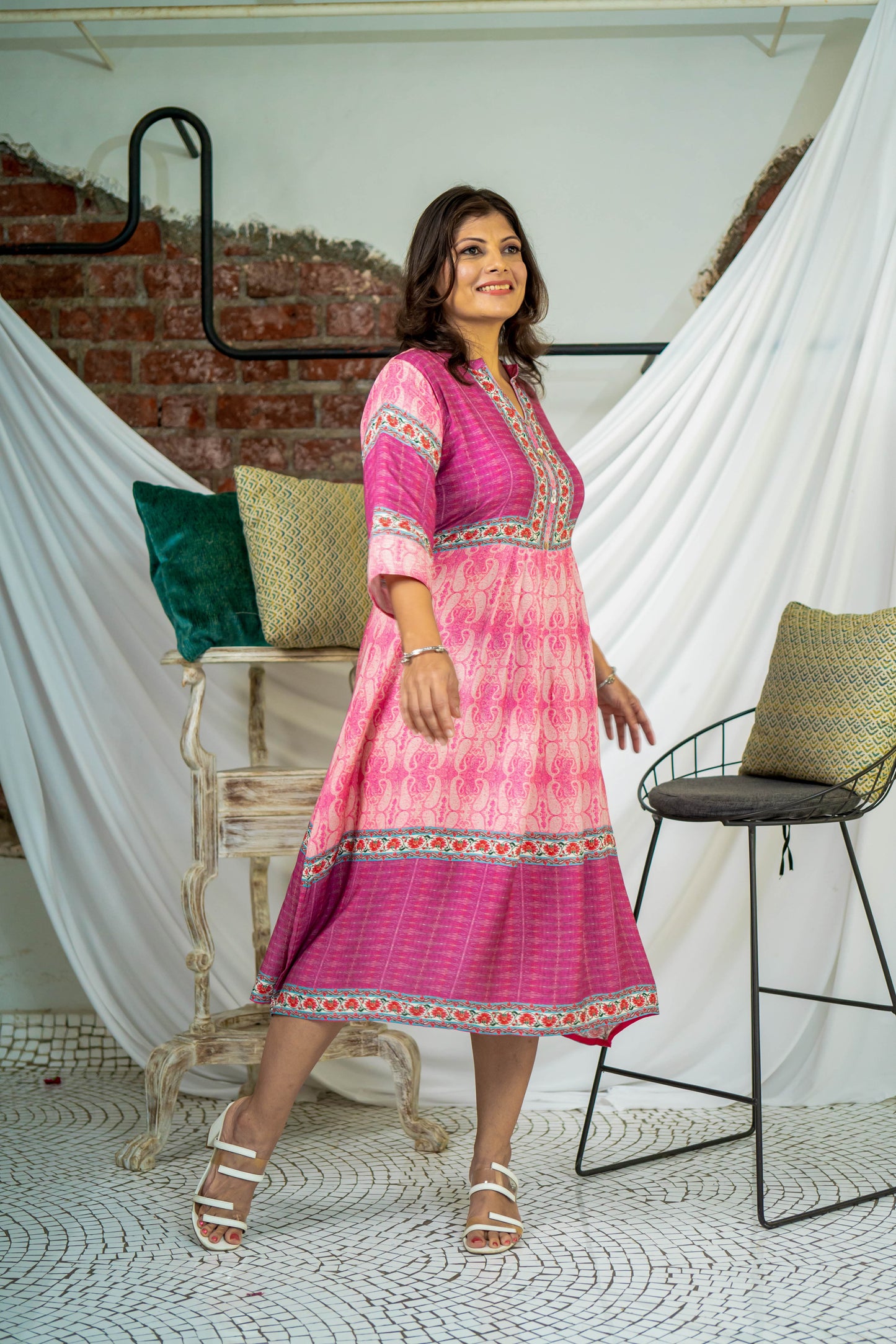Pink Paisley Vintage Dress