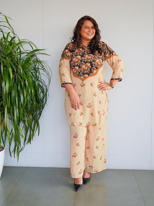 Black Yoke Print Co-ord Set