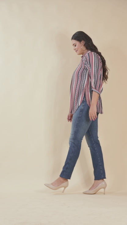 Petite Floral Print Top