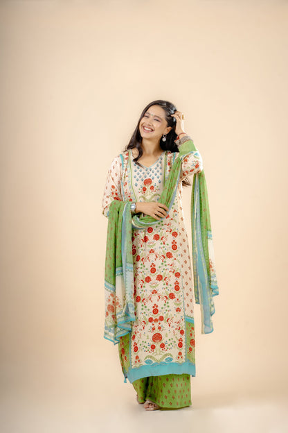 Mint Green & Cream Suit Set