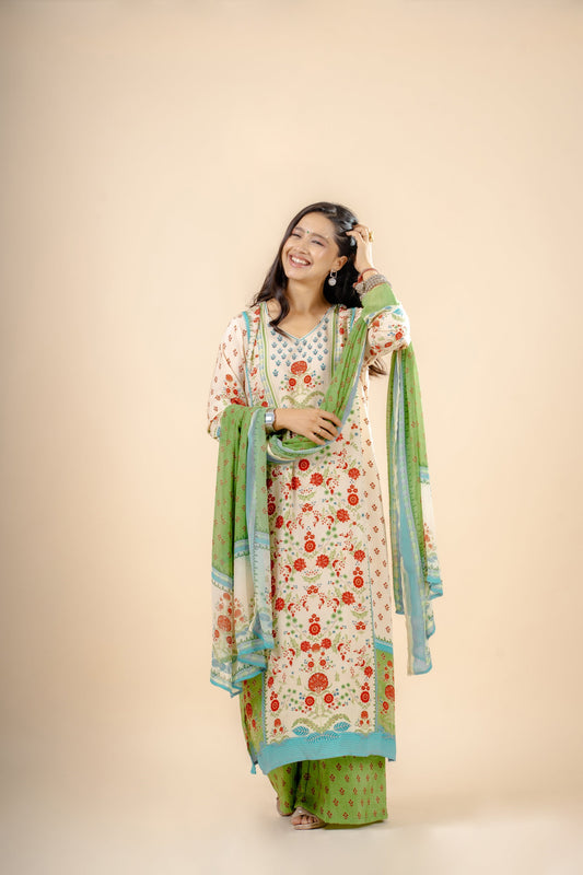 Mint Green & Cream Suit Set