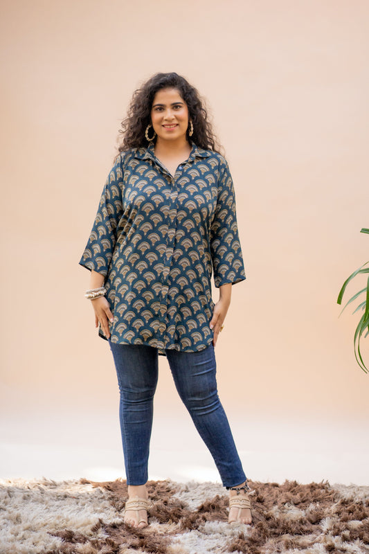 Pine Green Ajarak Tunic