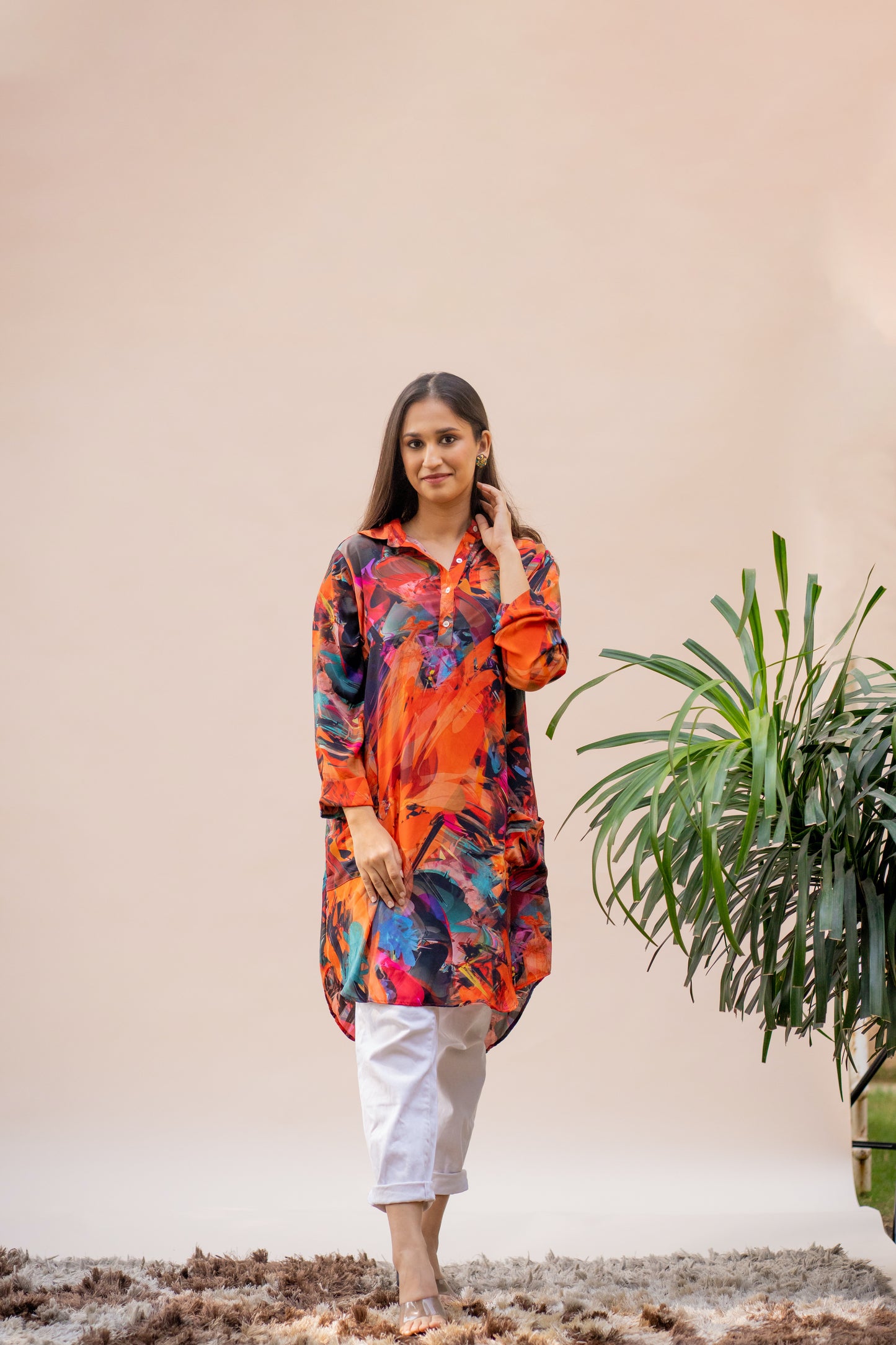 Graphic Tropical Tunic