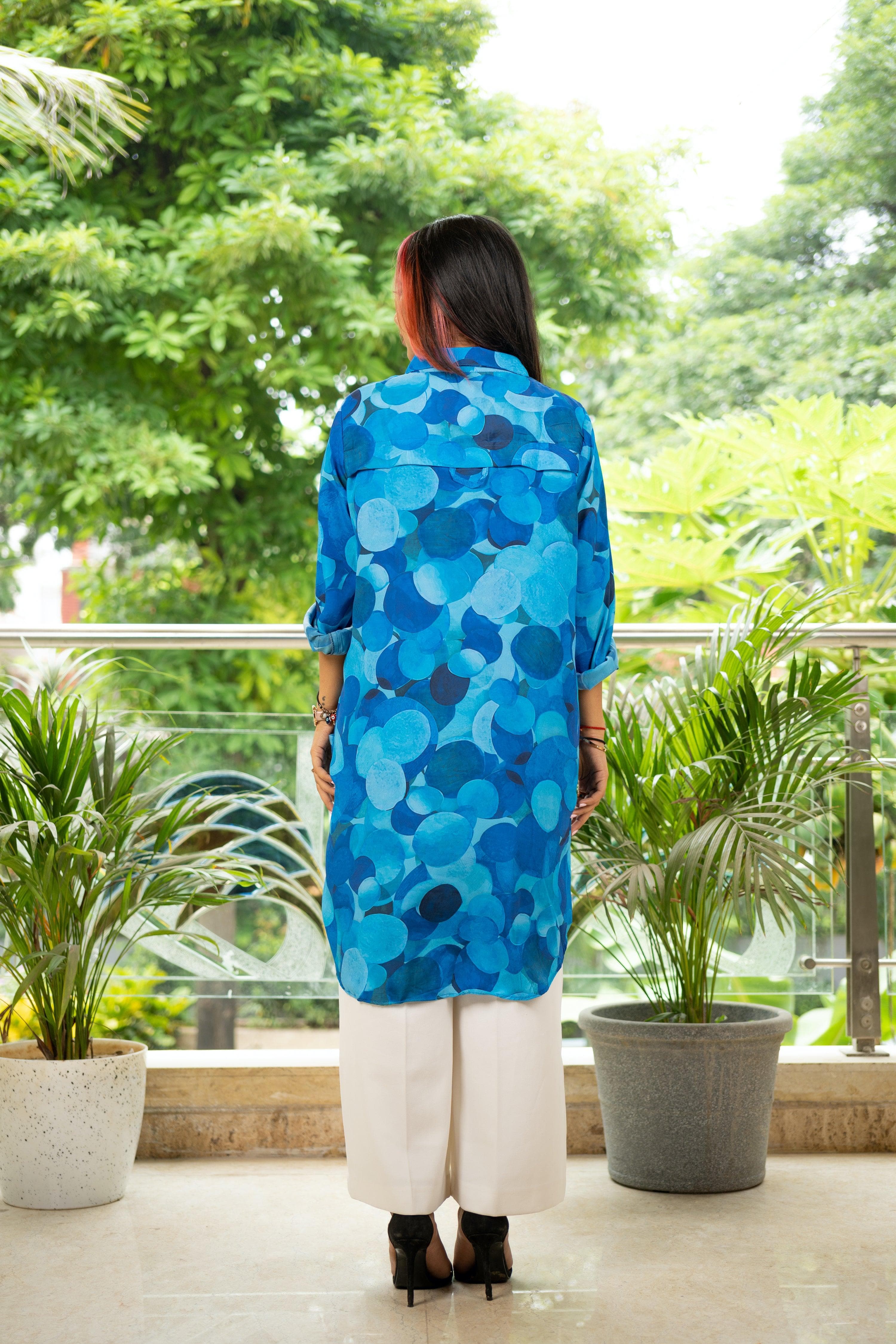 Aqua Camoflage Tunic - Jeeaayanu Fashion