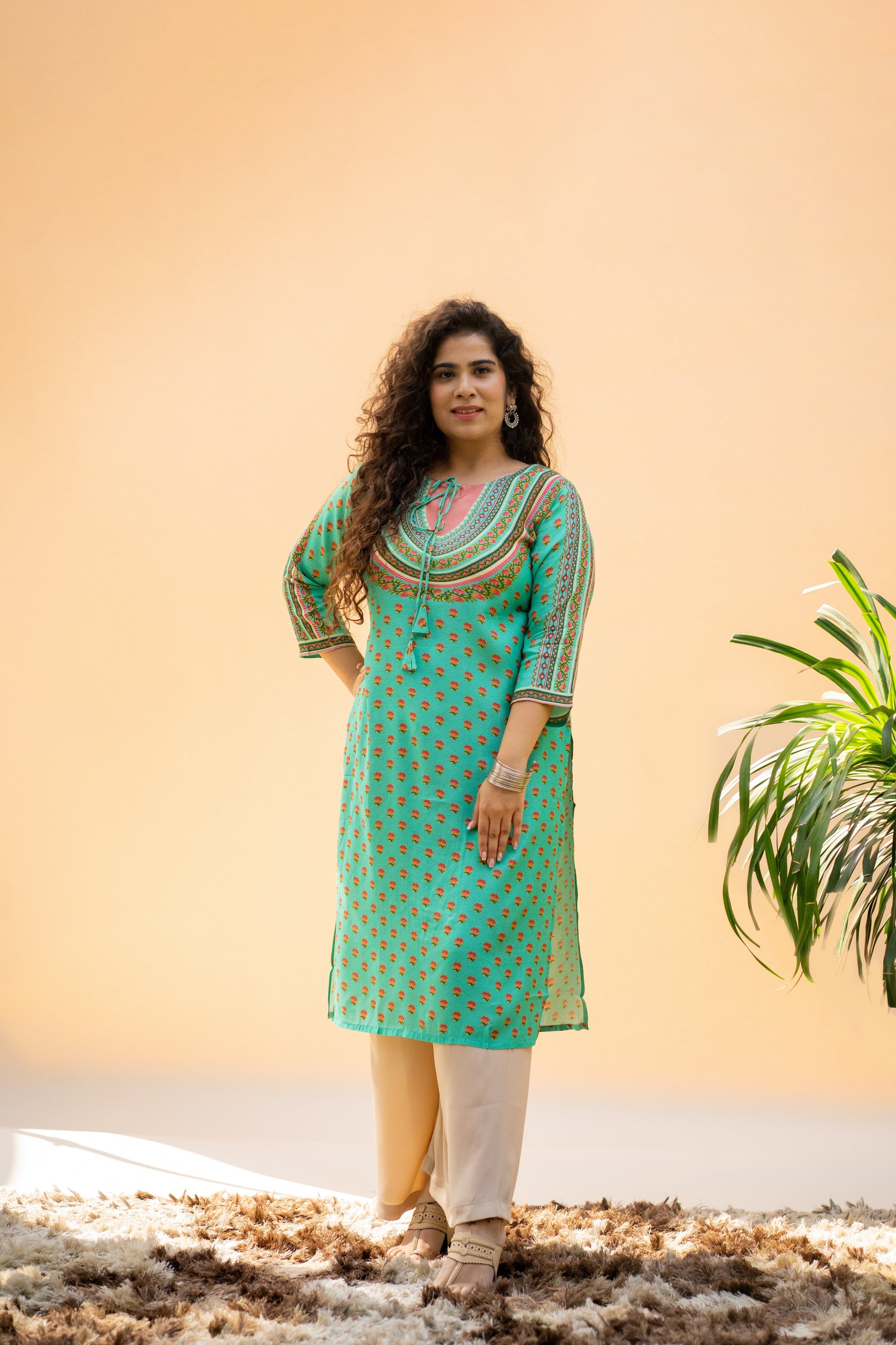 Aquamarine Pink Kurta - Jeeaayanu Fashion