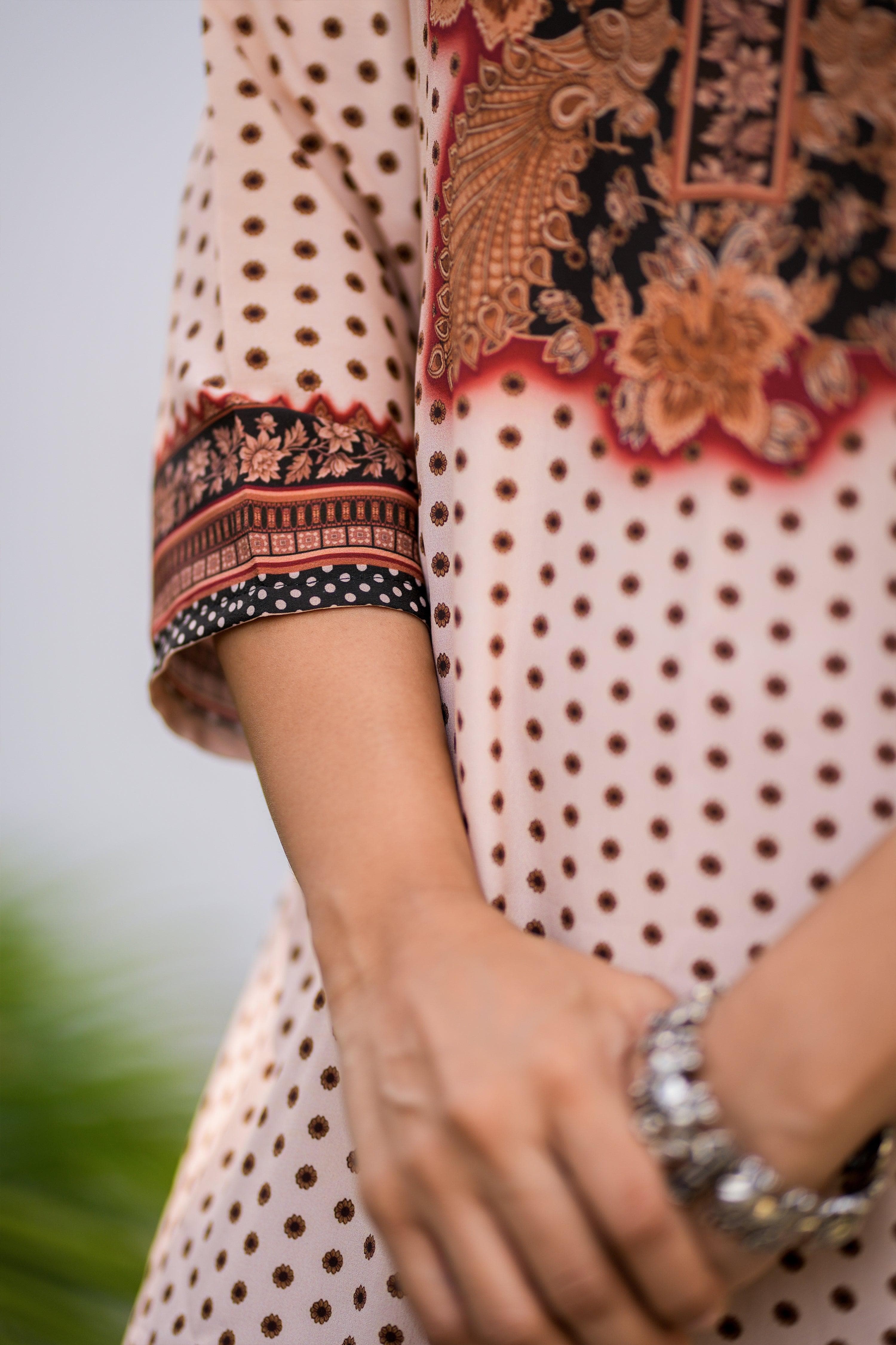 Bisque Black Kurta - Jeeaayanu Fashion