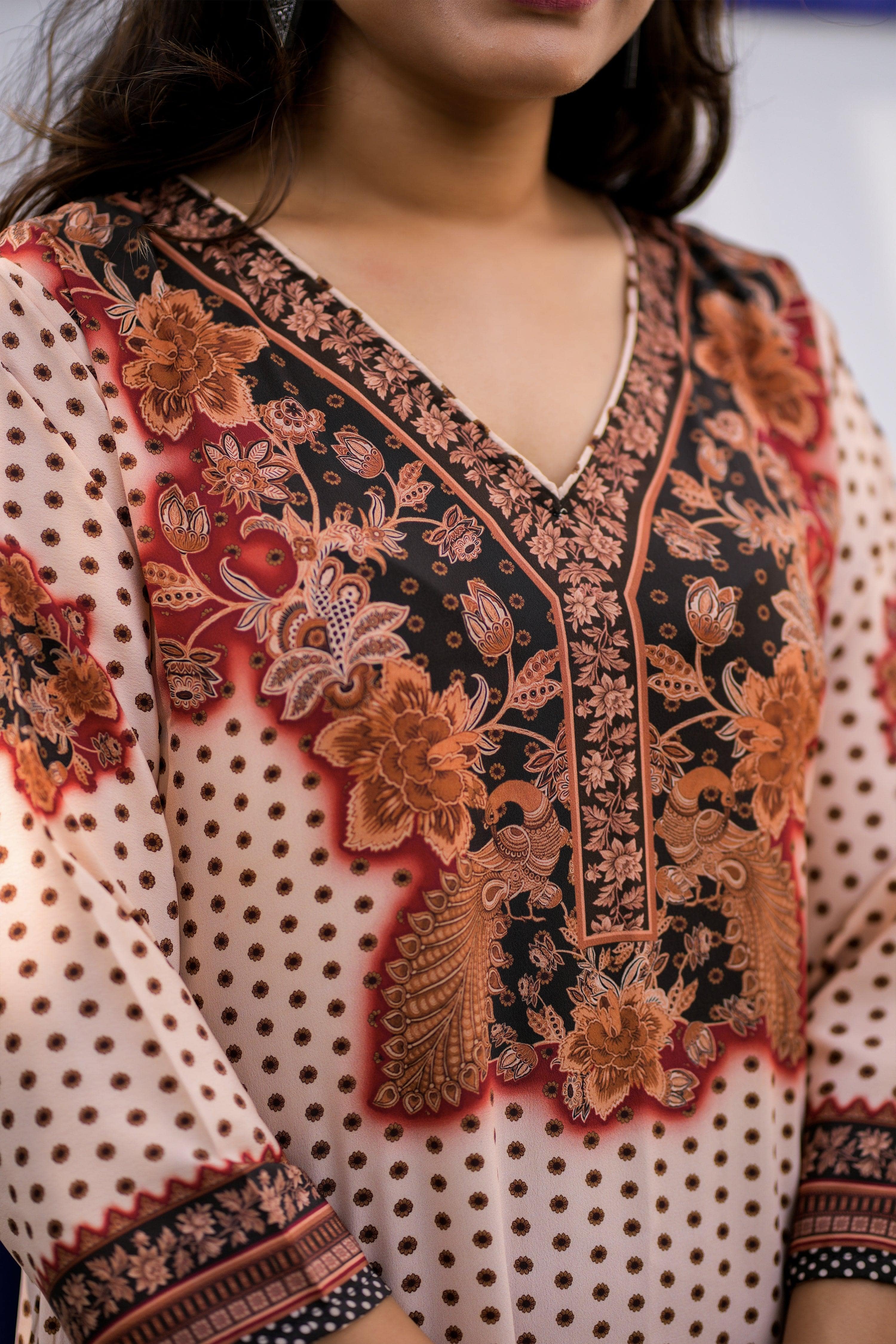 Bisque Black Kurta - Jeeaayanu Fashion