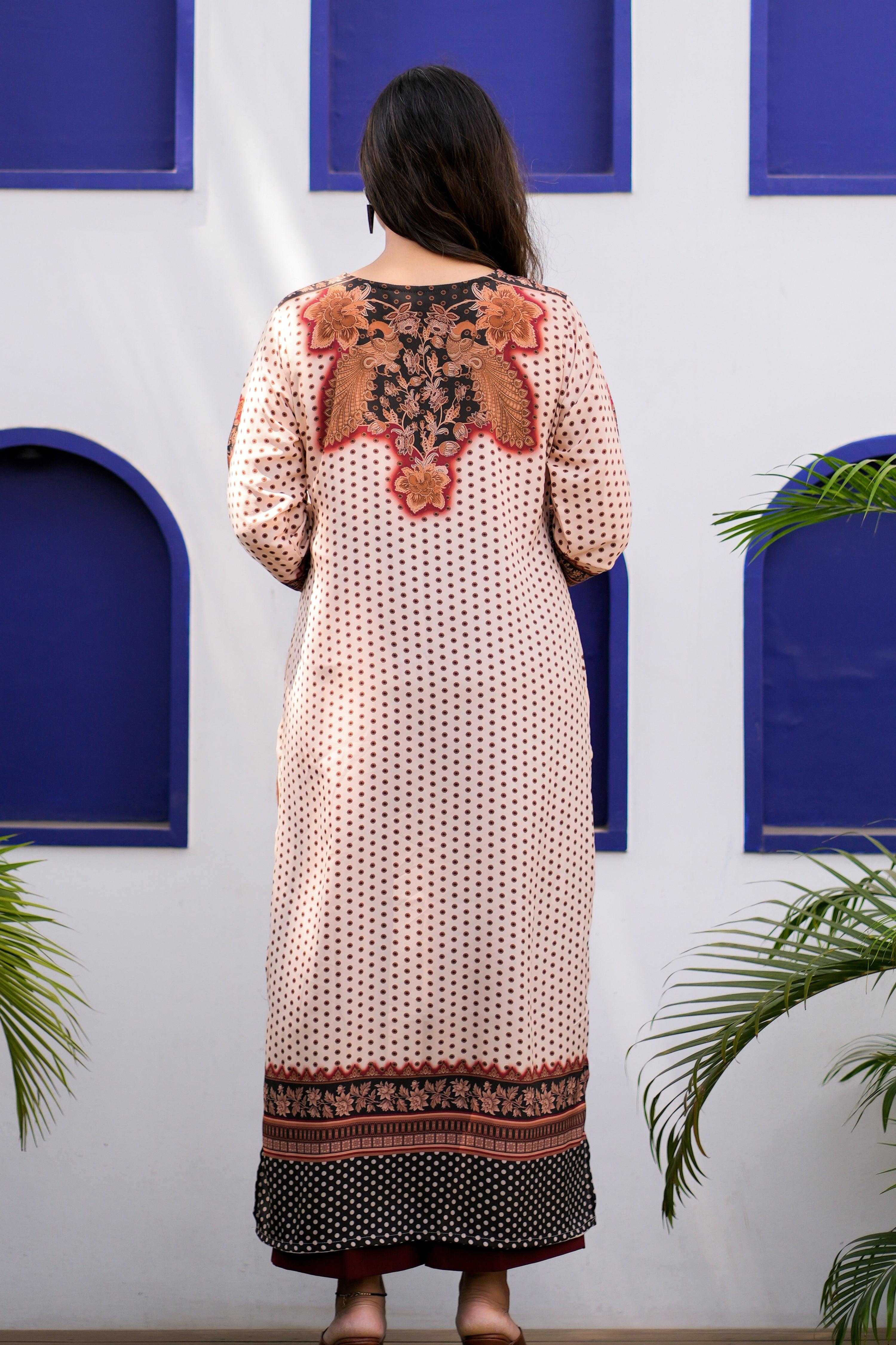 Bisque Black Kurta - Jeeaayanu Fashion