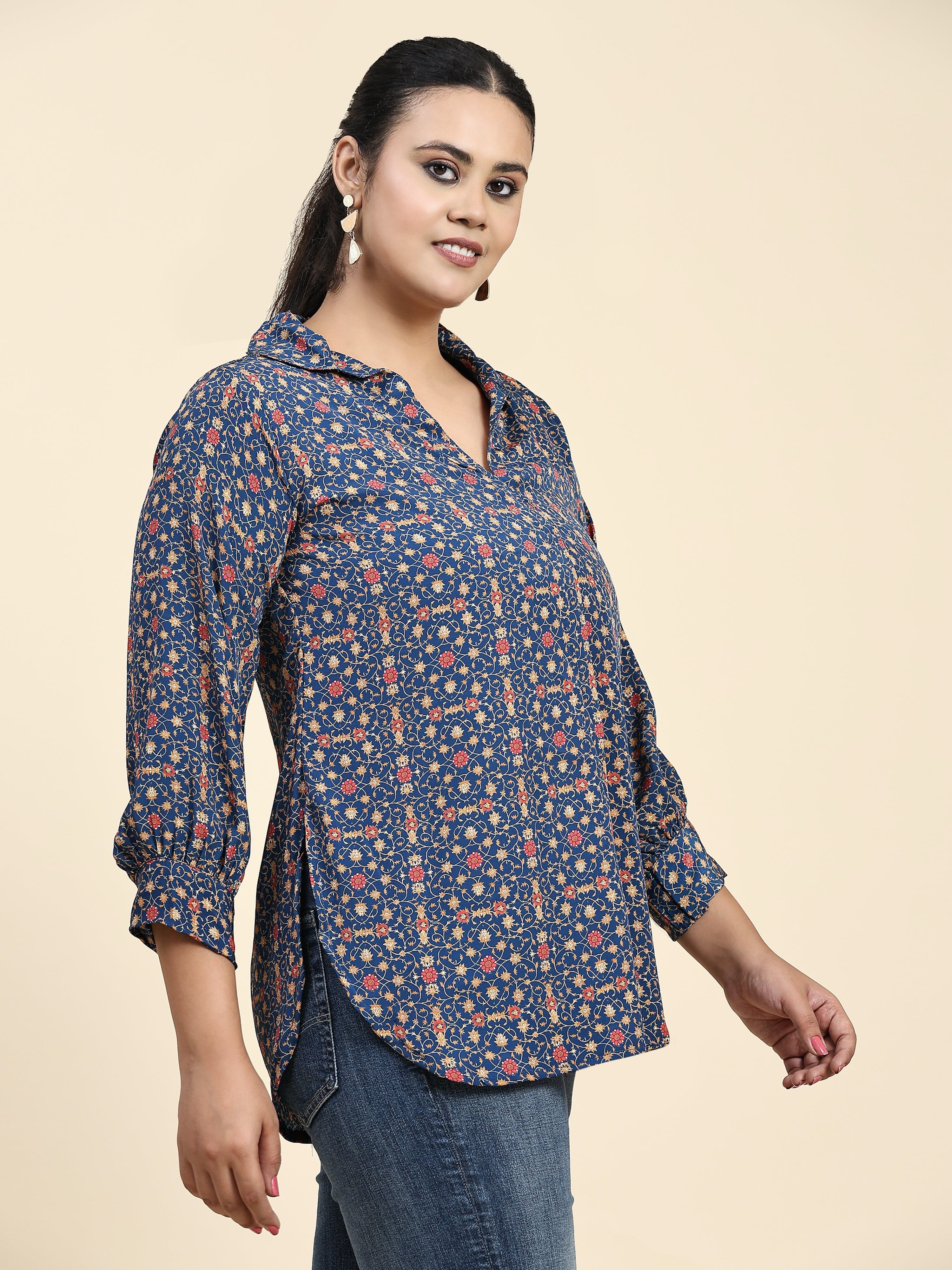 Blue Imperial Top - Jeeaayanu Fashion