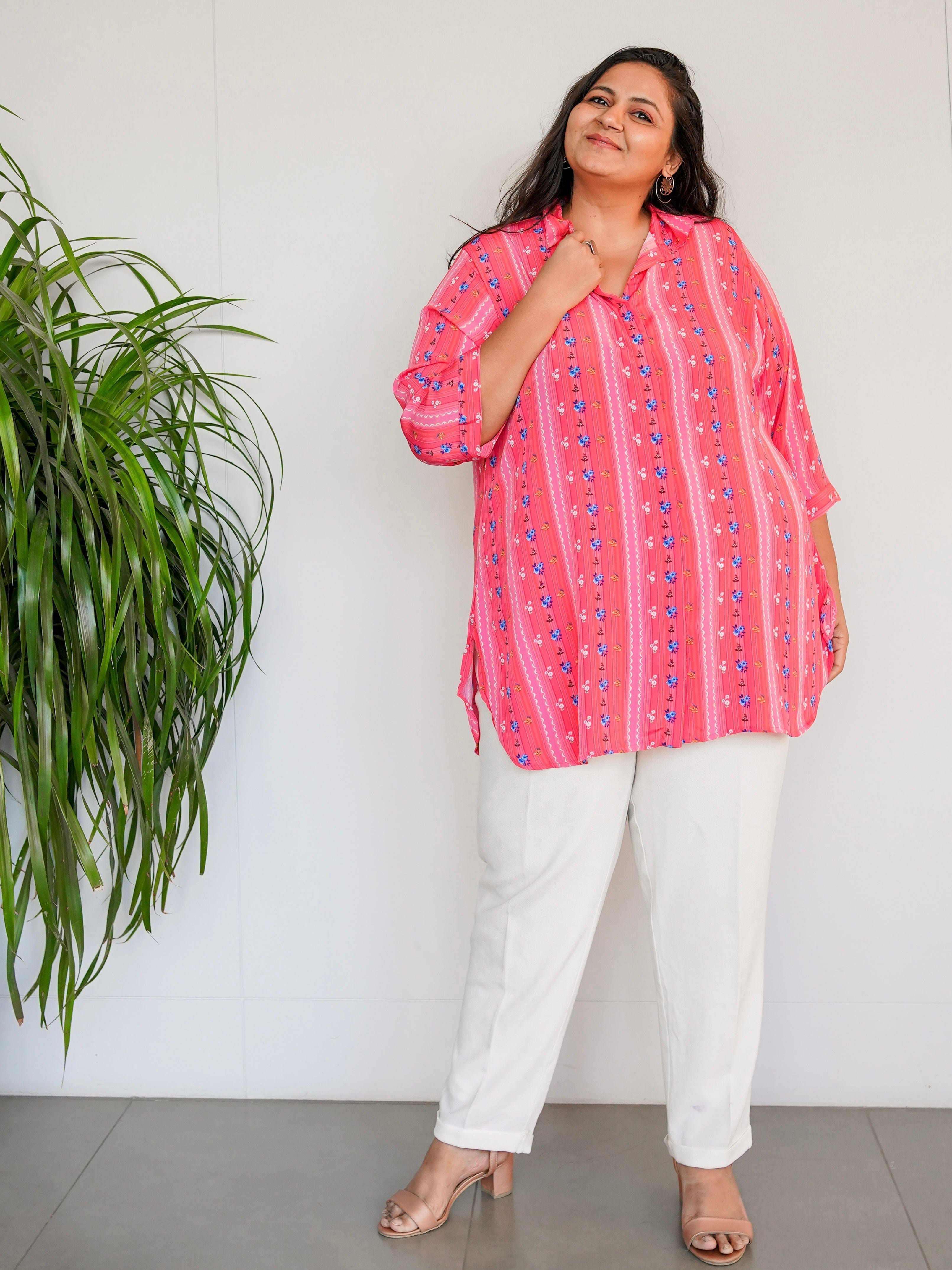 Blushing Rose Shirt Tunic - Jeeaayanu Fashion