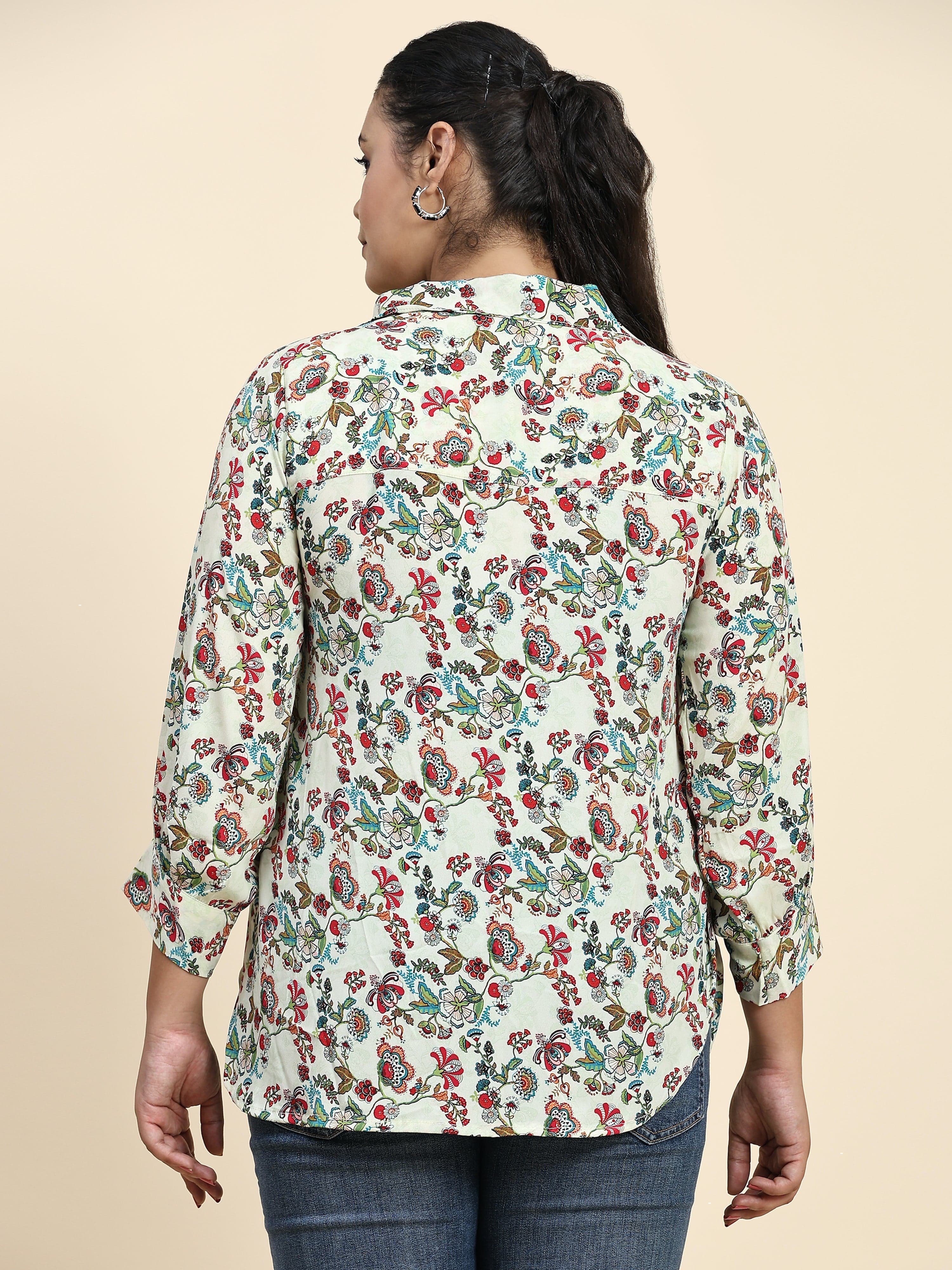 Cream Chintz Top - Jeeaayanu Fashion