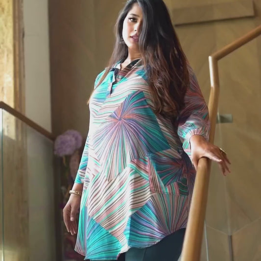 Blue Chevron Tunic