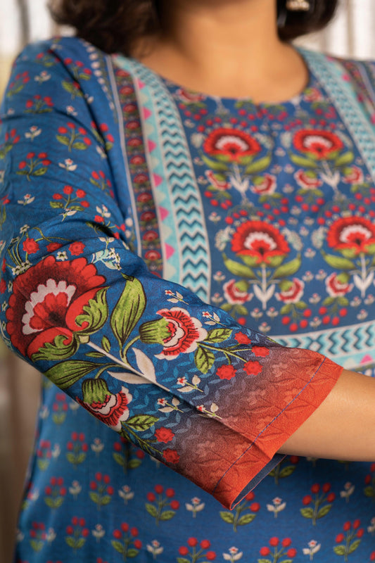 Denim Blue Kurta - Jeeaayanu Fashion