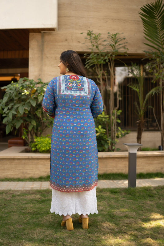 Denim Blue Kurta - Jeeaayanu Fashion