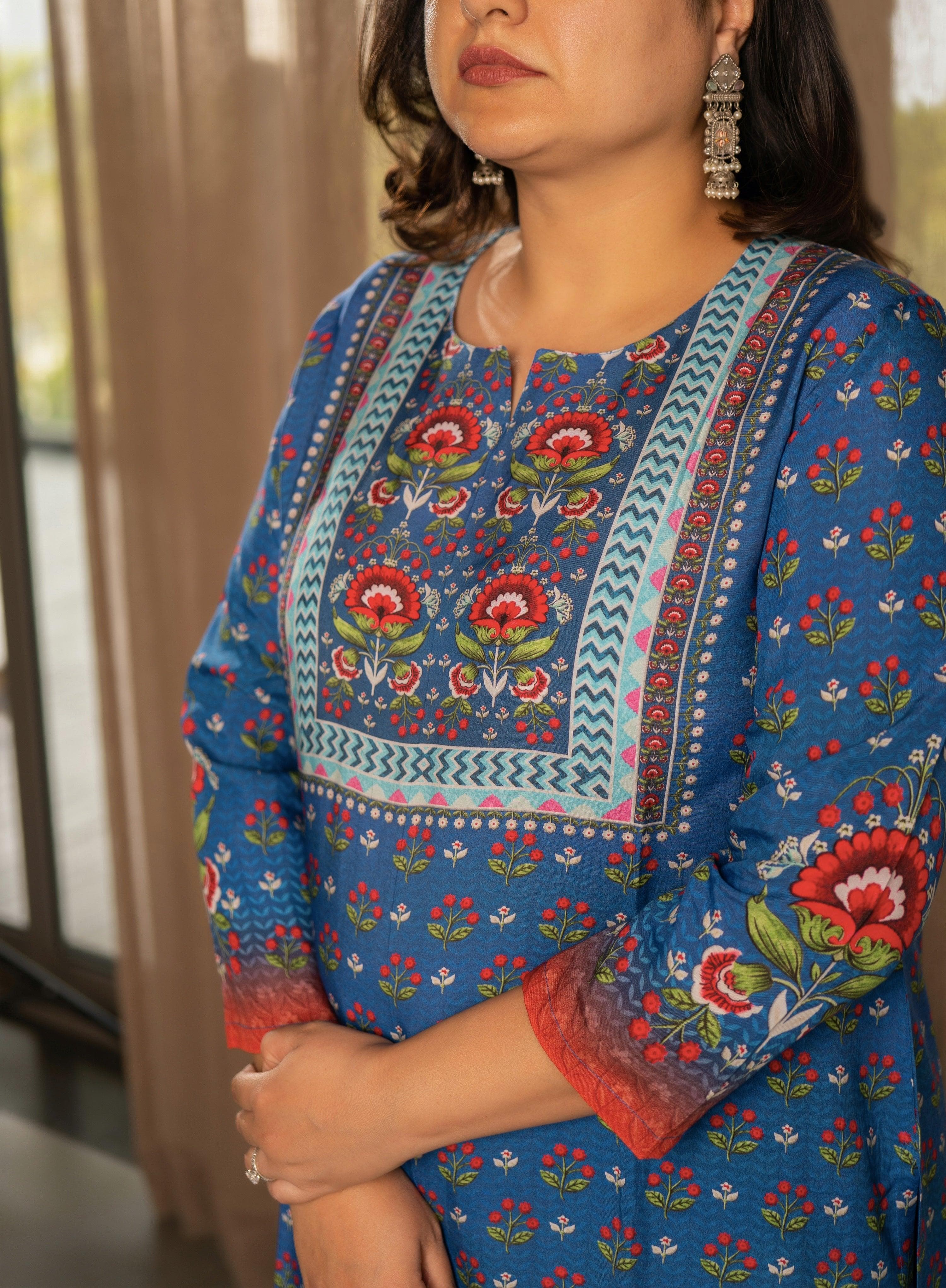 Denim Blue Kurta - Jeeaayanu Fashion