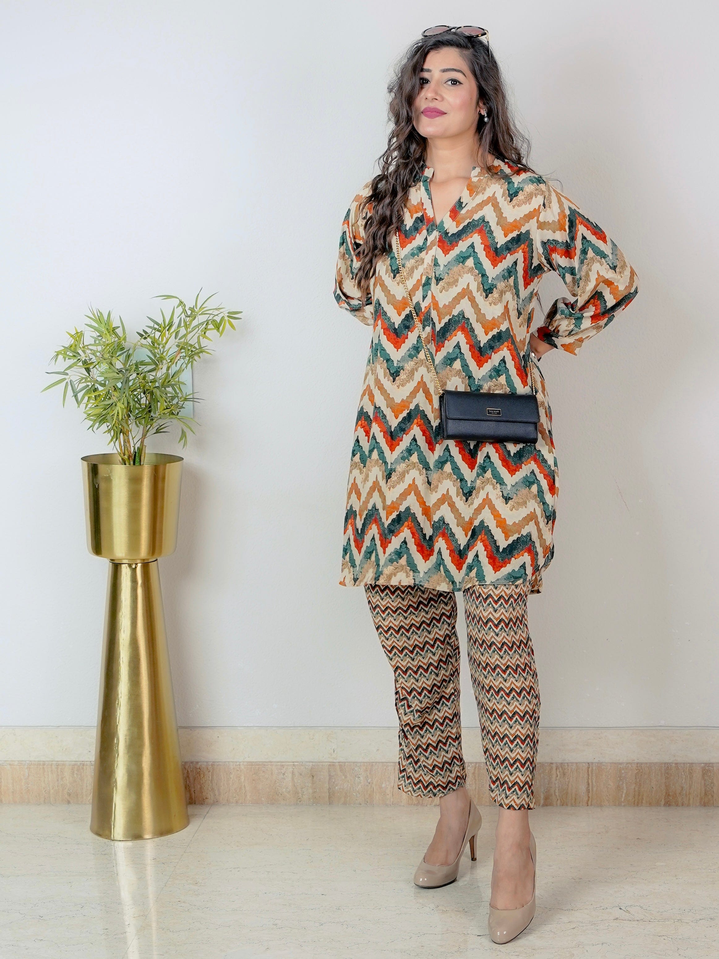 Dynamic Chevron Coord Set - Jeeaayanu Fashion