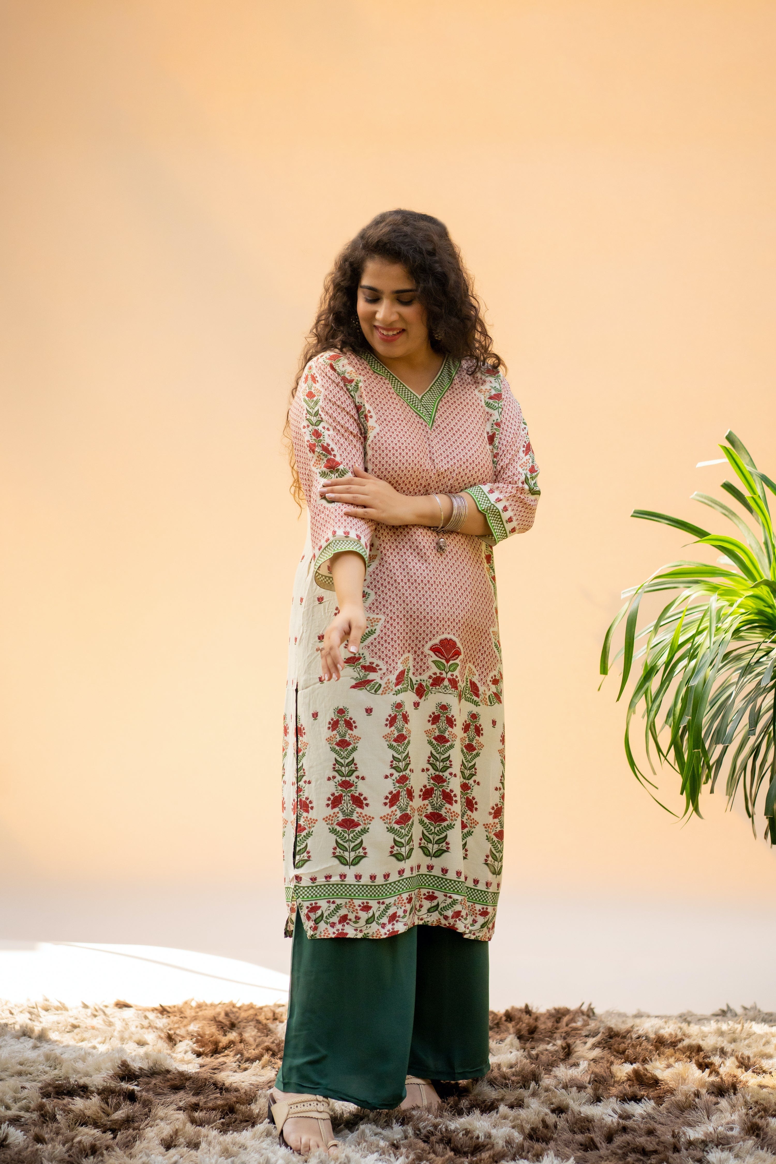 Fern and Flower Kurta - Jeeaayanu Fashion