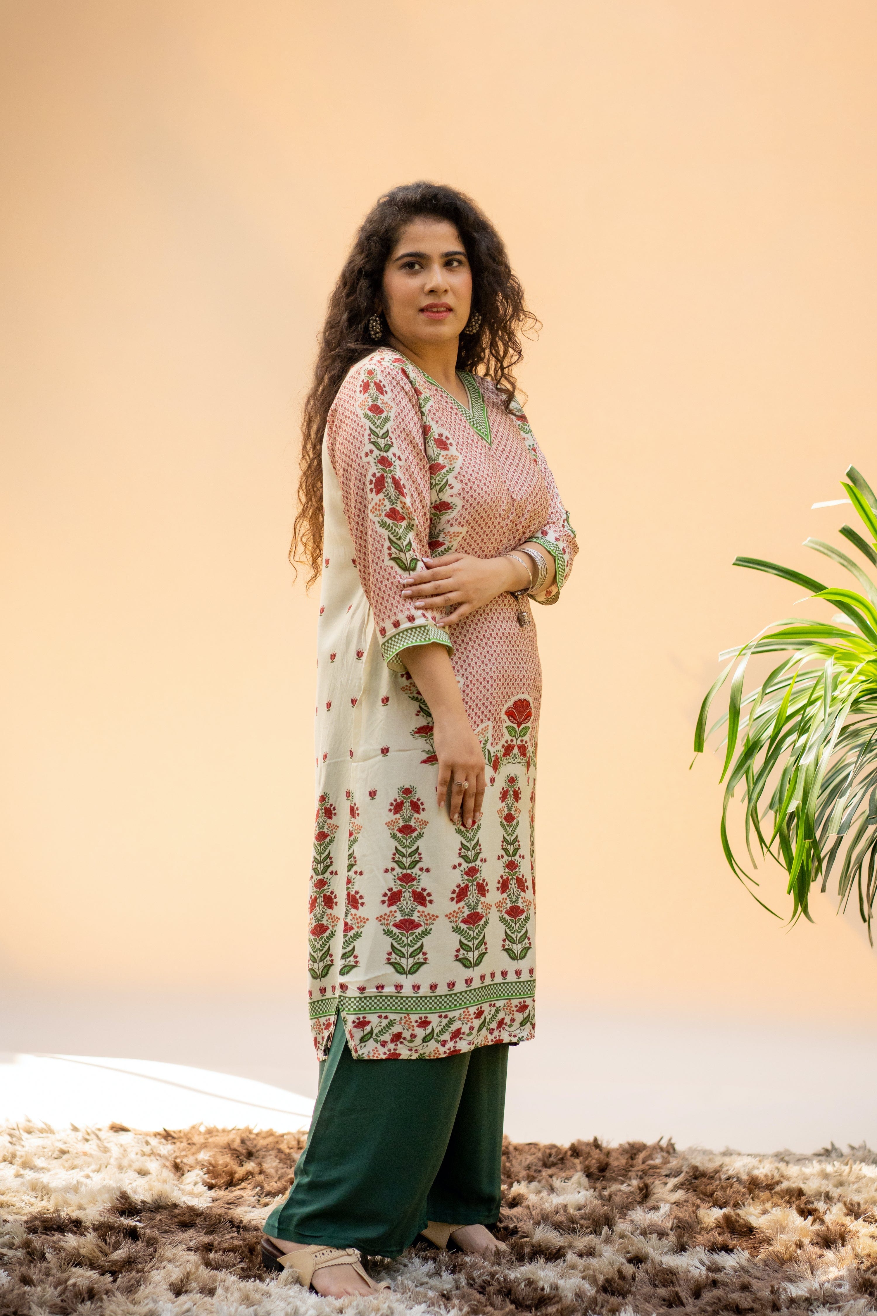 Fern and Flower Kurta - Jeeaayanu Fashion