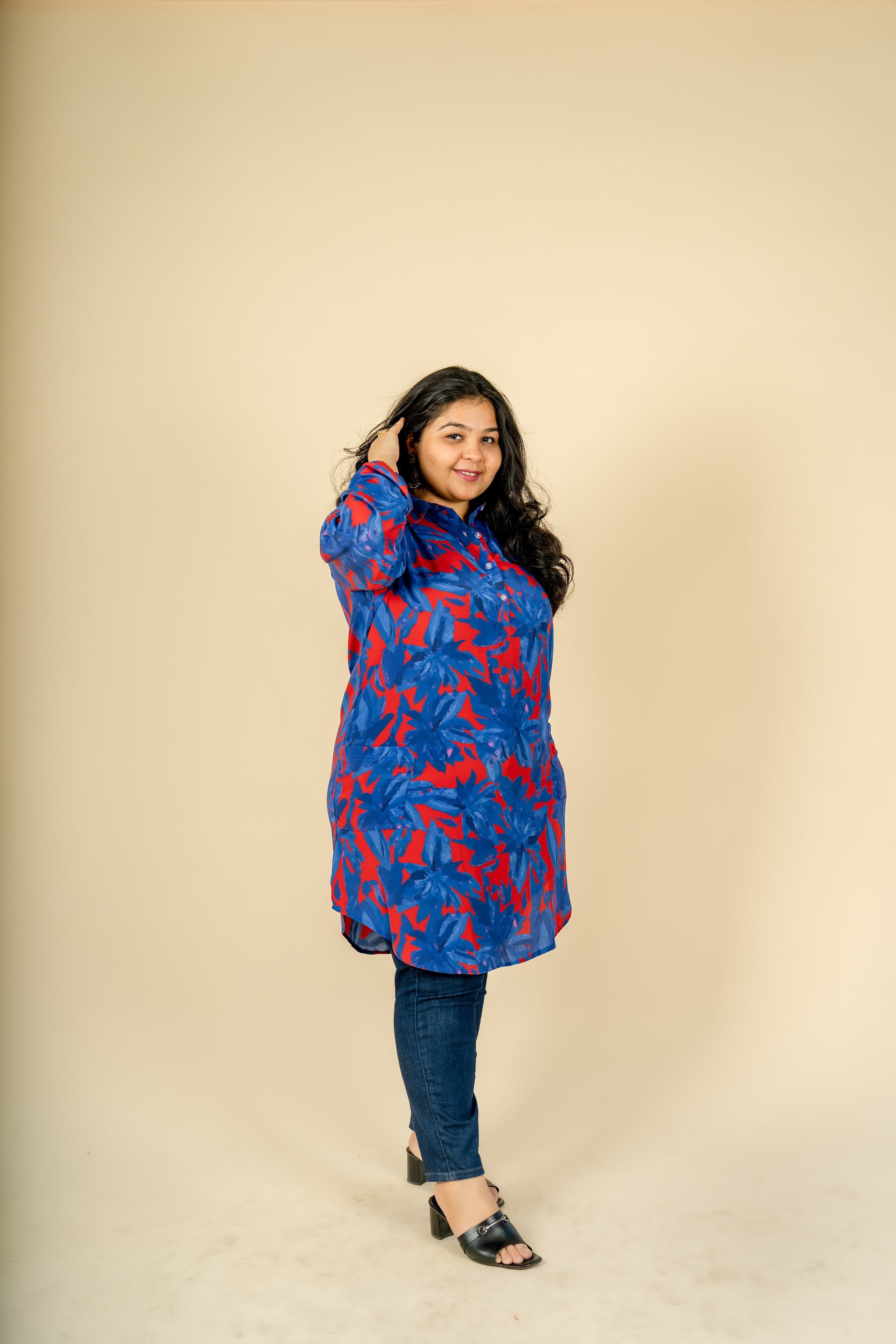 Floral Blue Tunic - Jeeaayanu Fashion