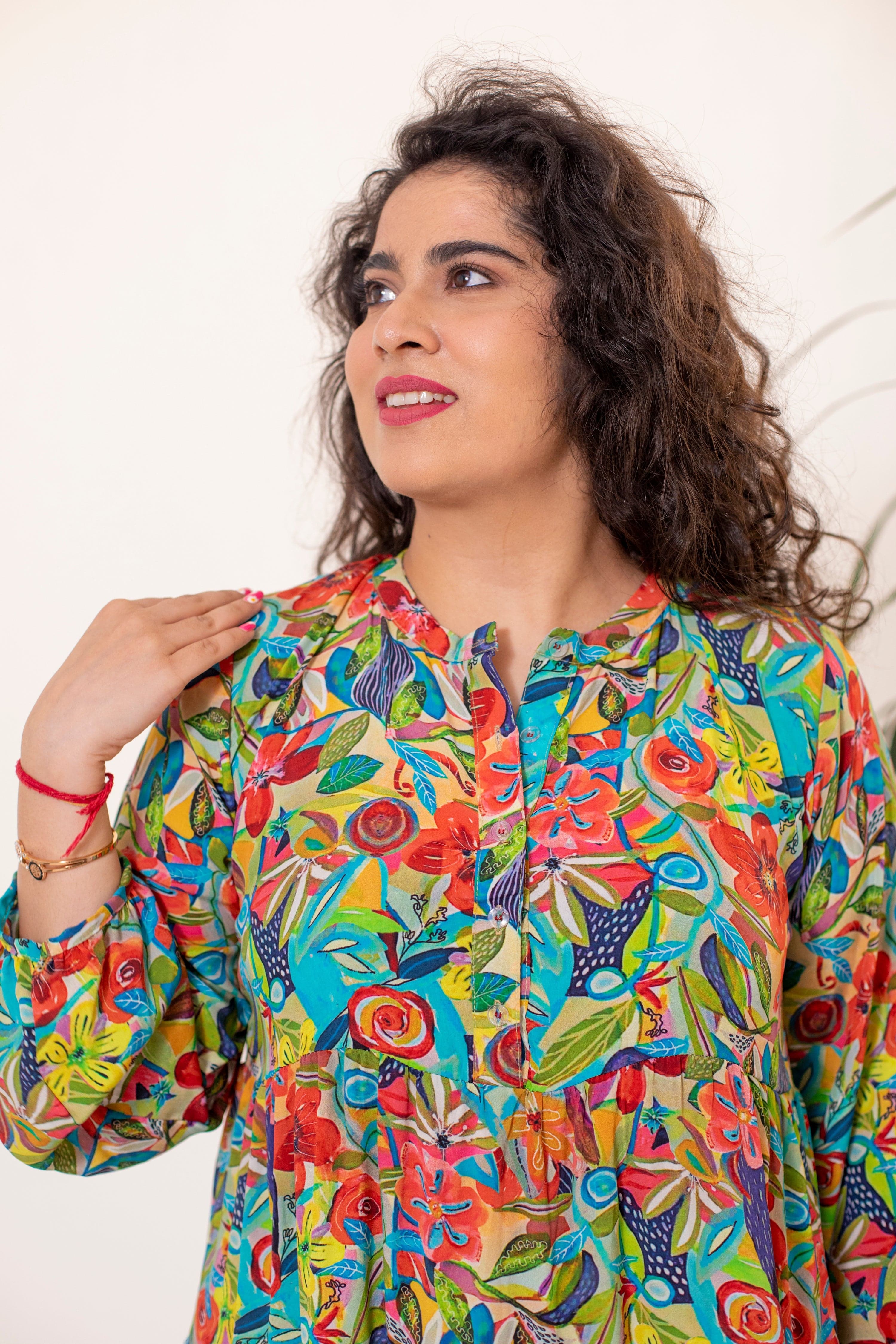 Floral Fusion Layered Dress - Jeeaayanu Fashion