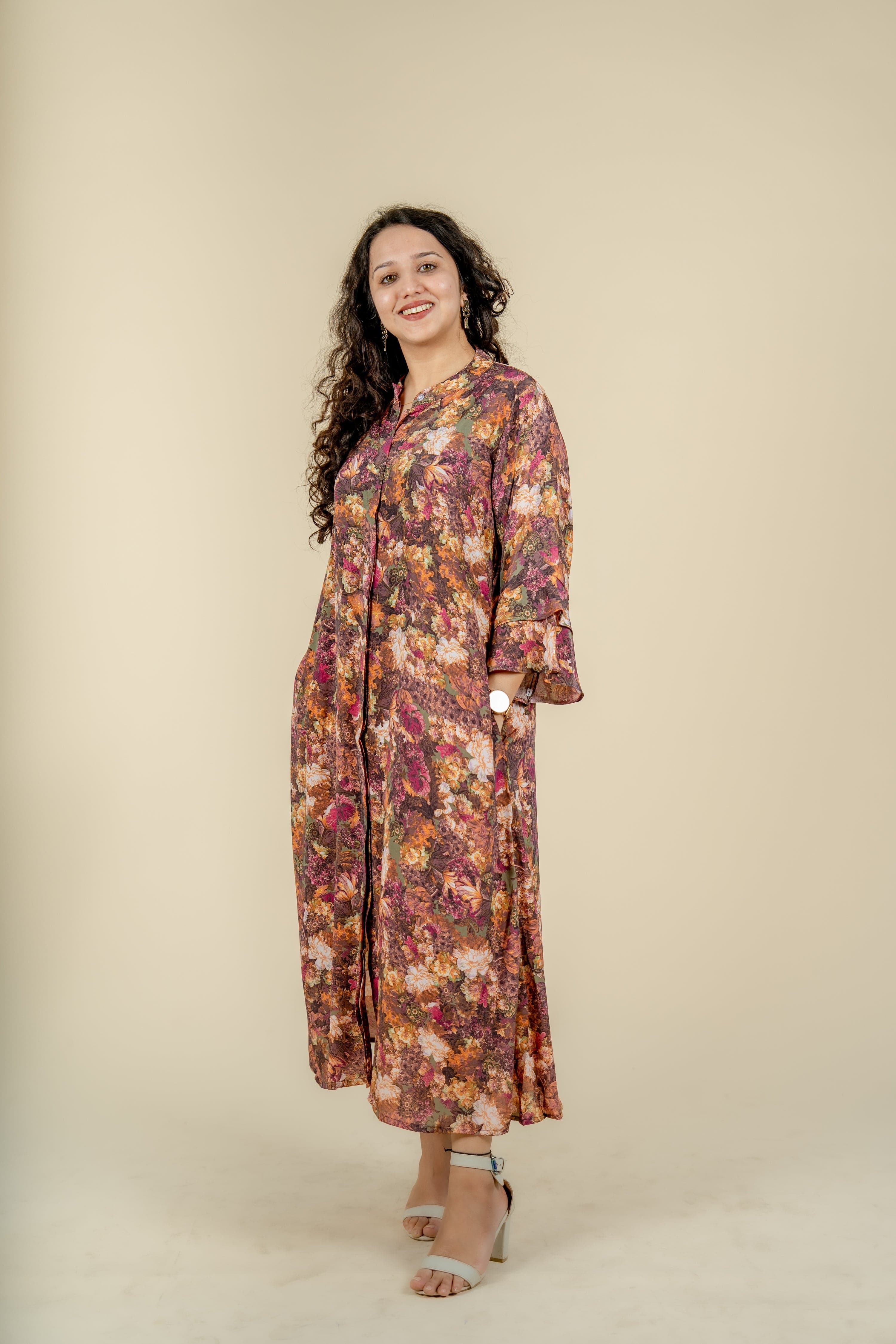 Flowral Long Tunic Dress - Jeeaayanu Fashion