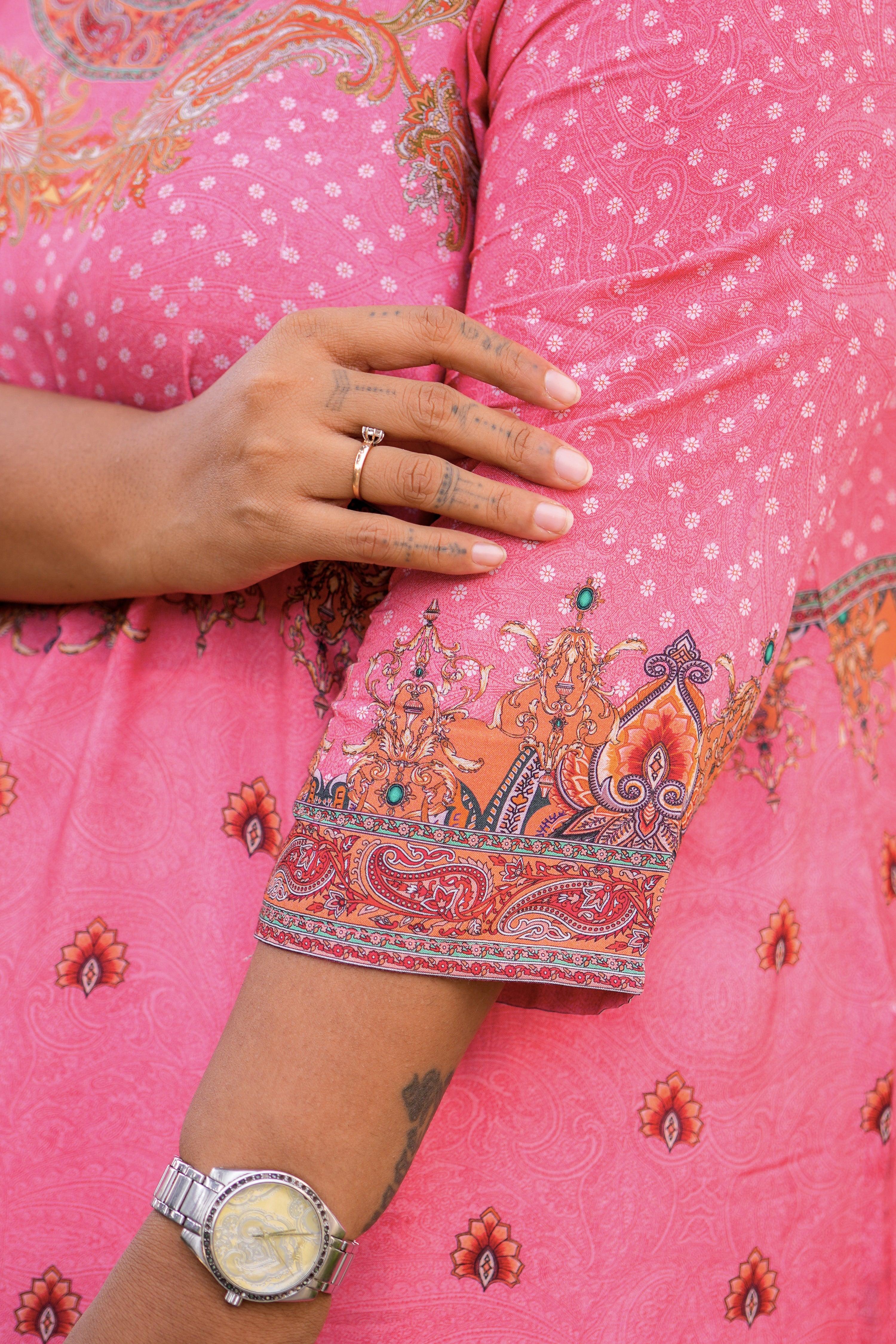 French Pink Kurta - Jeeaayanu Fashion