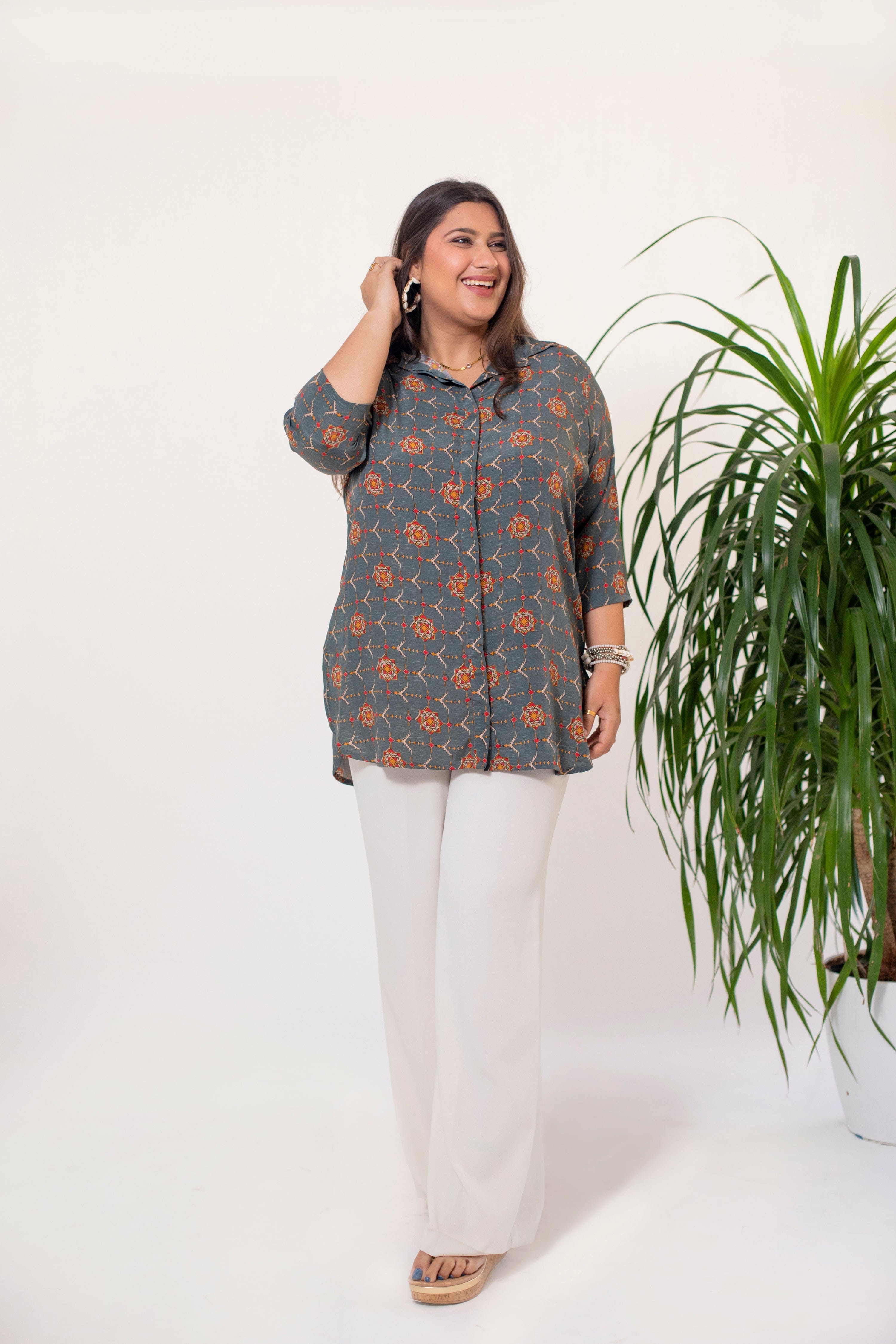 Granite Ajarak Shirt Tunic - Jeeaayanu Fashion