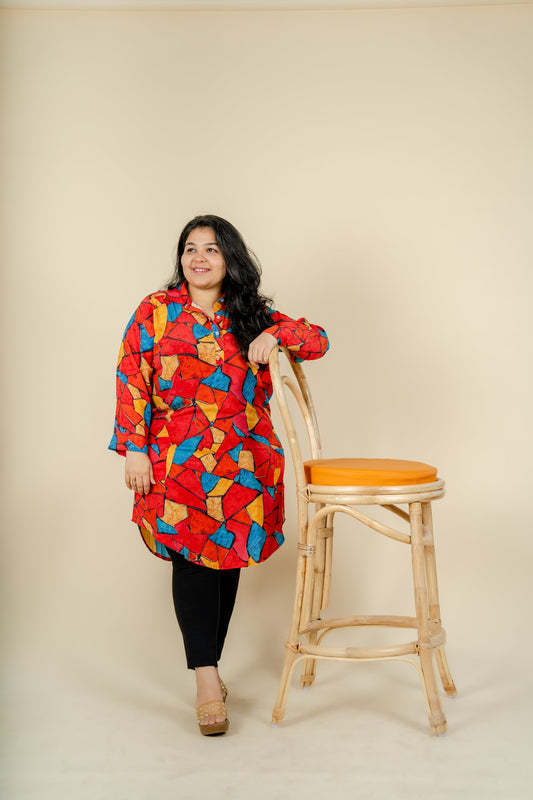 Jigsaw Print Tunic - Jeeaayanu Fashion