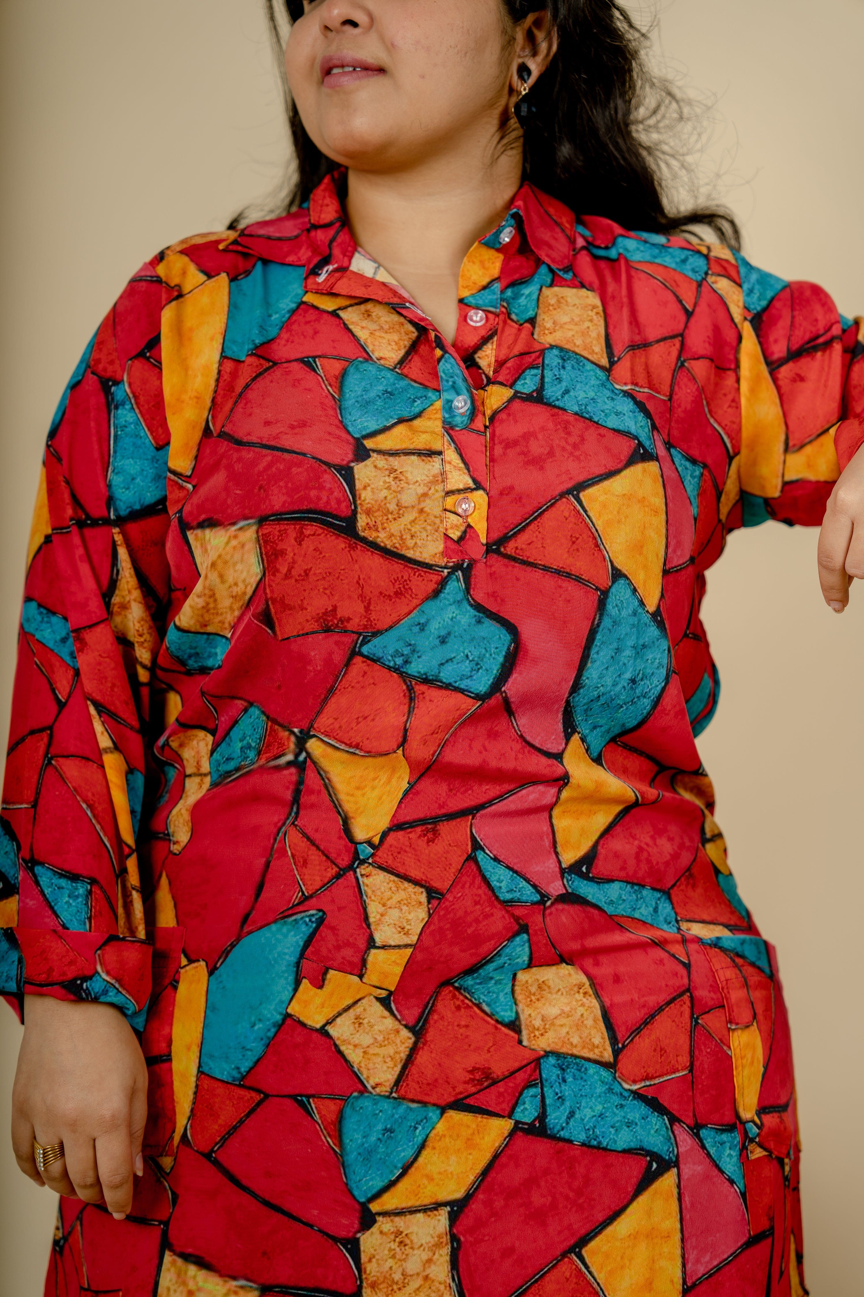 Jigsaw Print Tunic - Jeeaayanu Fashion