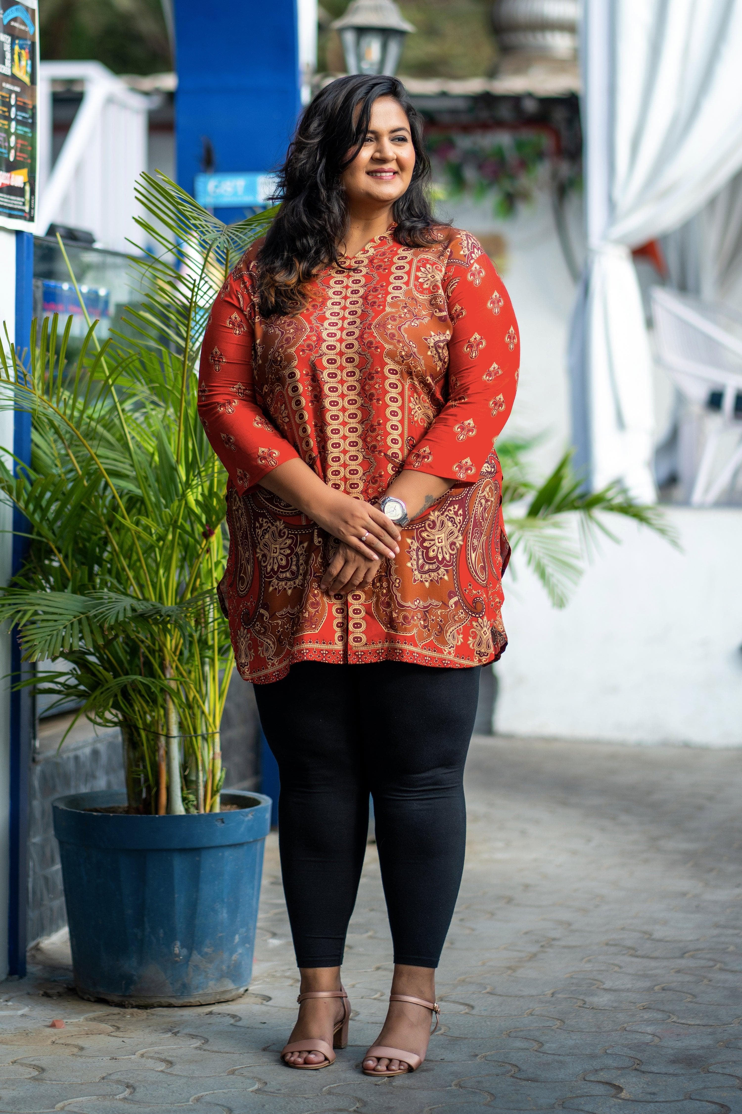 Lava Red Tunic - Jeeaayanu Fashion