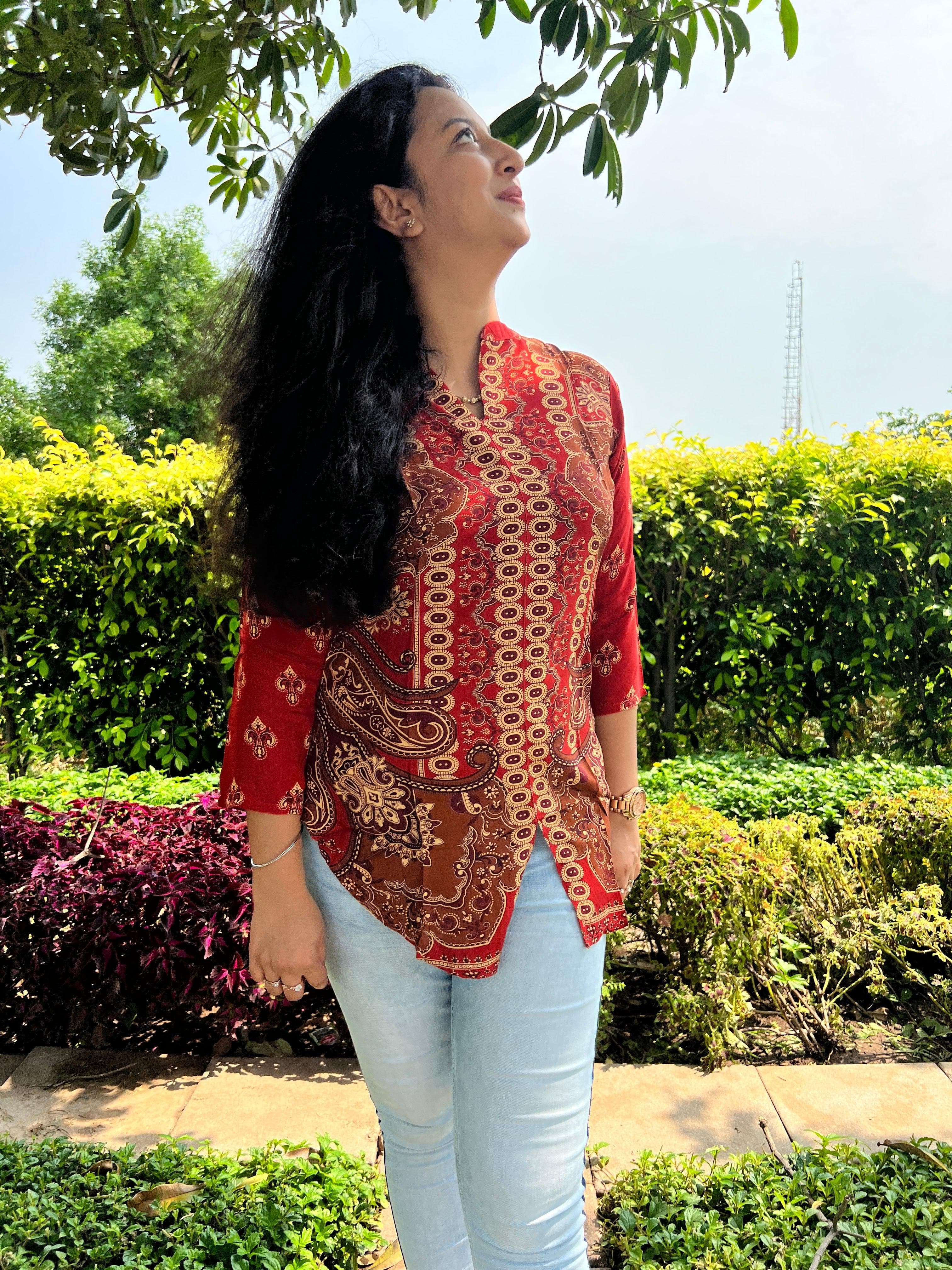 Lava Red Tunic - Jeeaayanu Fashion