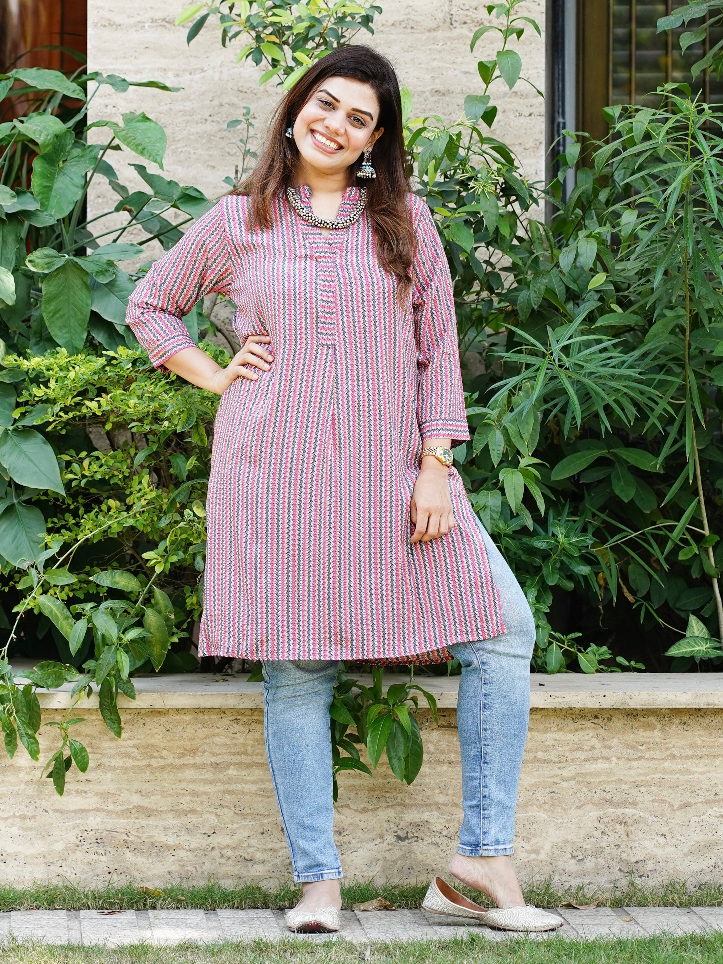 Lux Vertical Short Kurta no - Jeeaayanu Fashion