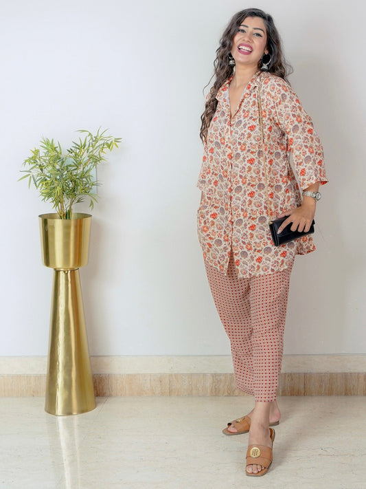 Micro Florals Coord Set koi - Jeeaayanu Fashion