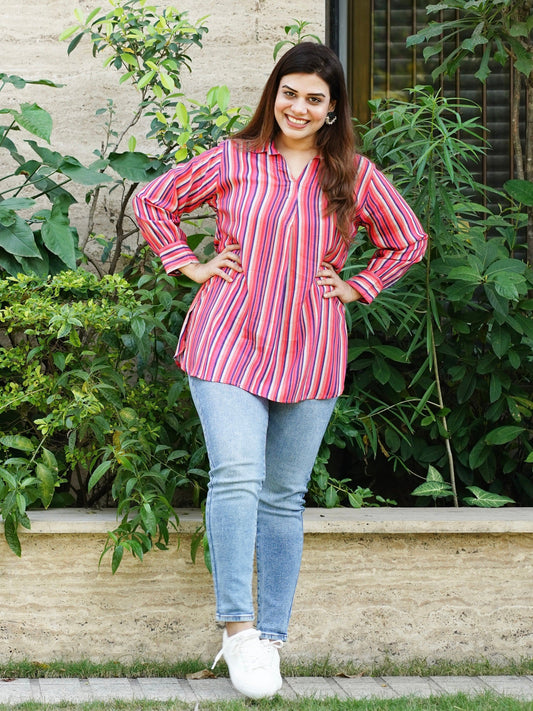 Pink Vertical Top - Jeeaayanu Fashion