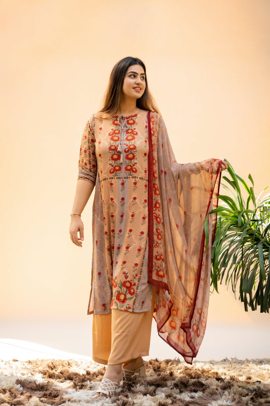 Rose Ivory Full Suit Setj - Jeeaayanu Fashion