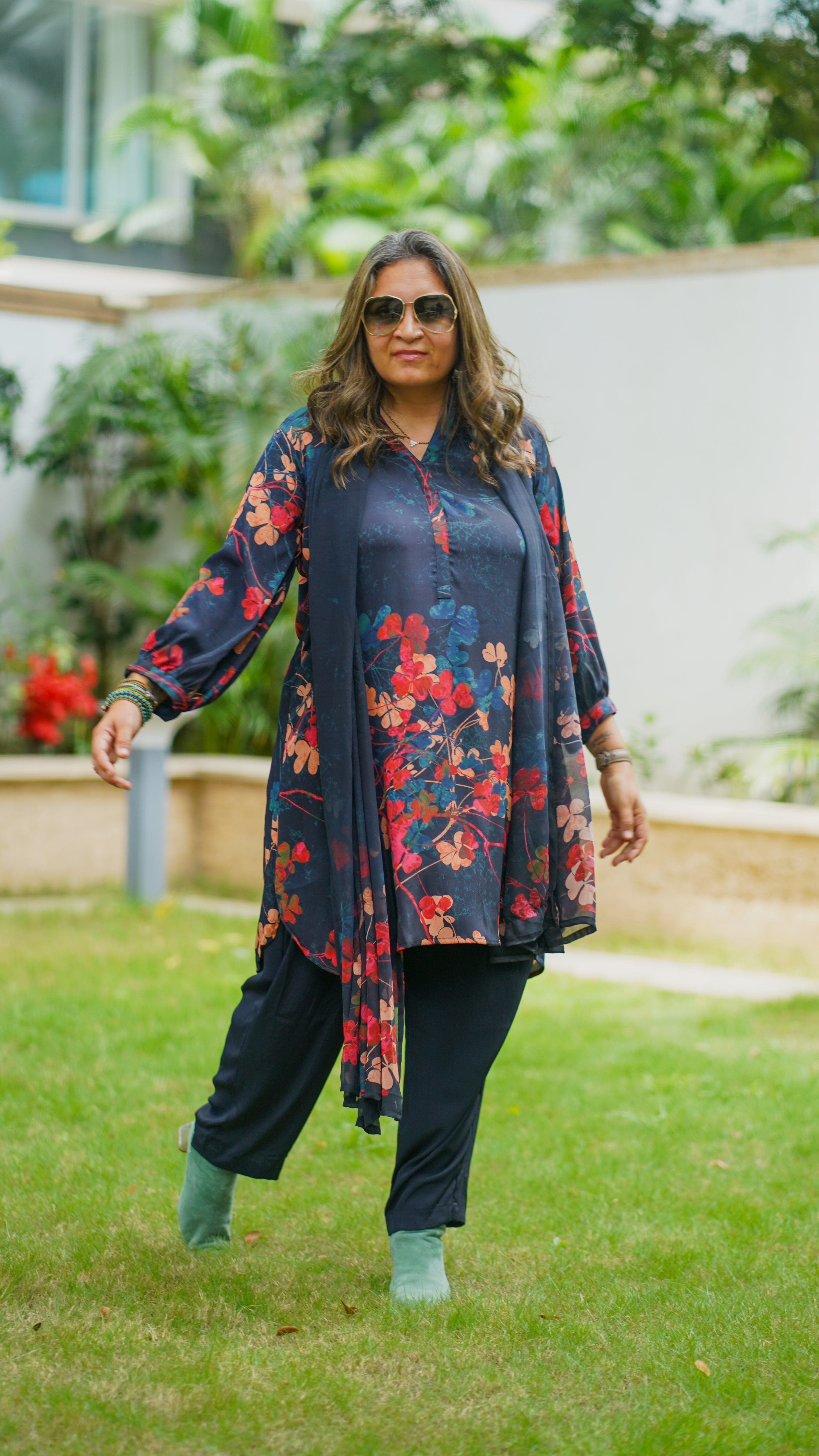 Slate Ethnic Elegance - Jeeaayanu Fashion