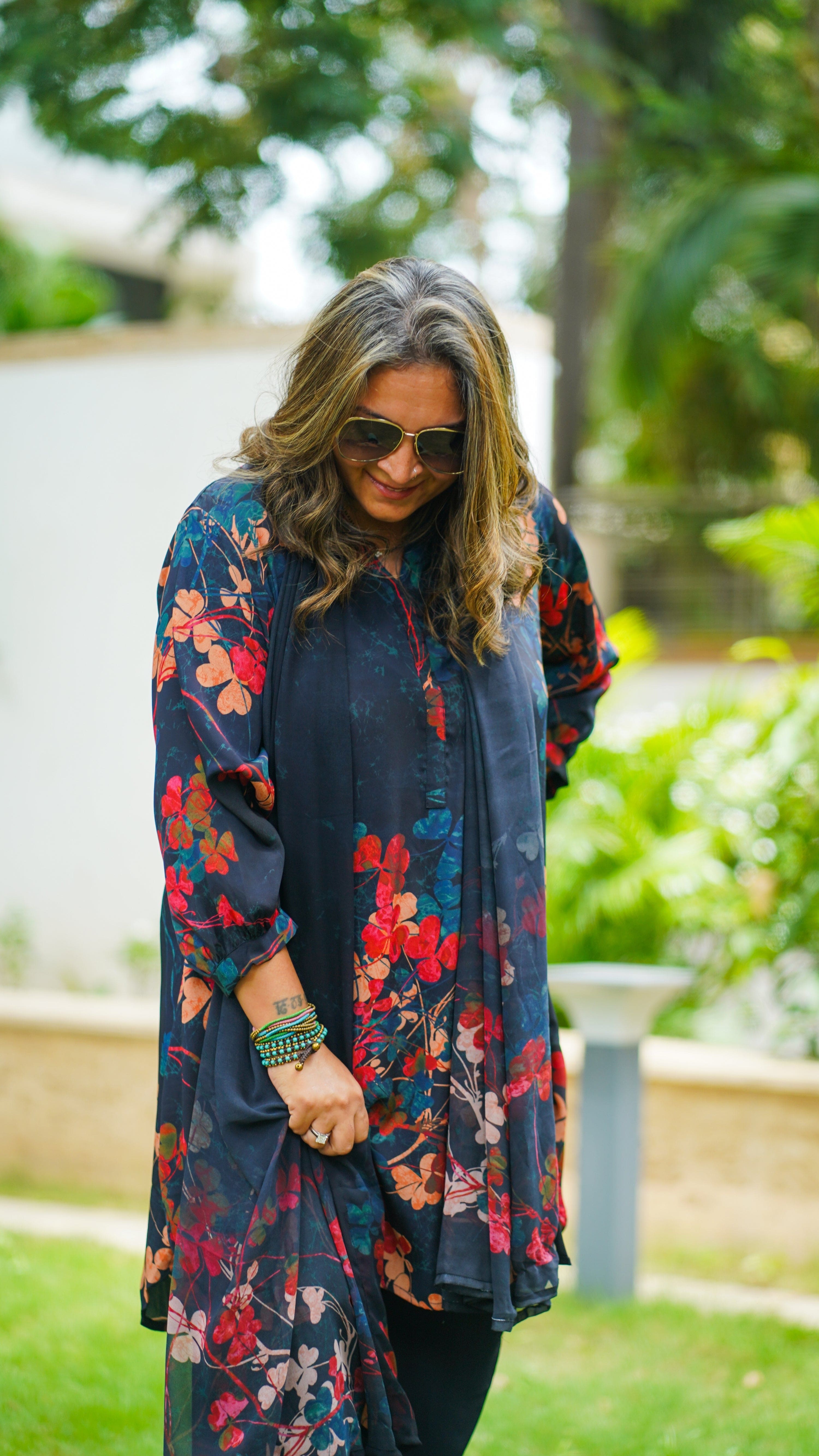 Slate Ethnic Elegance - Jeeaayanu Fashion