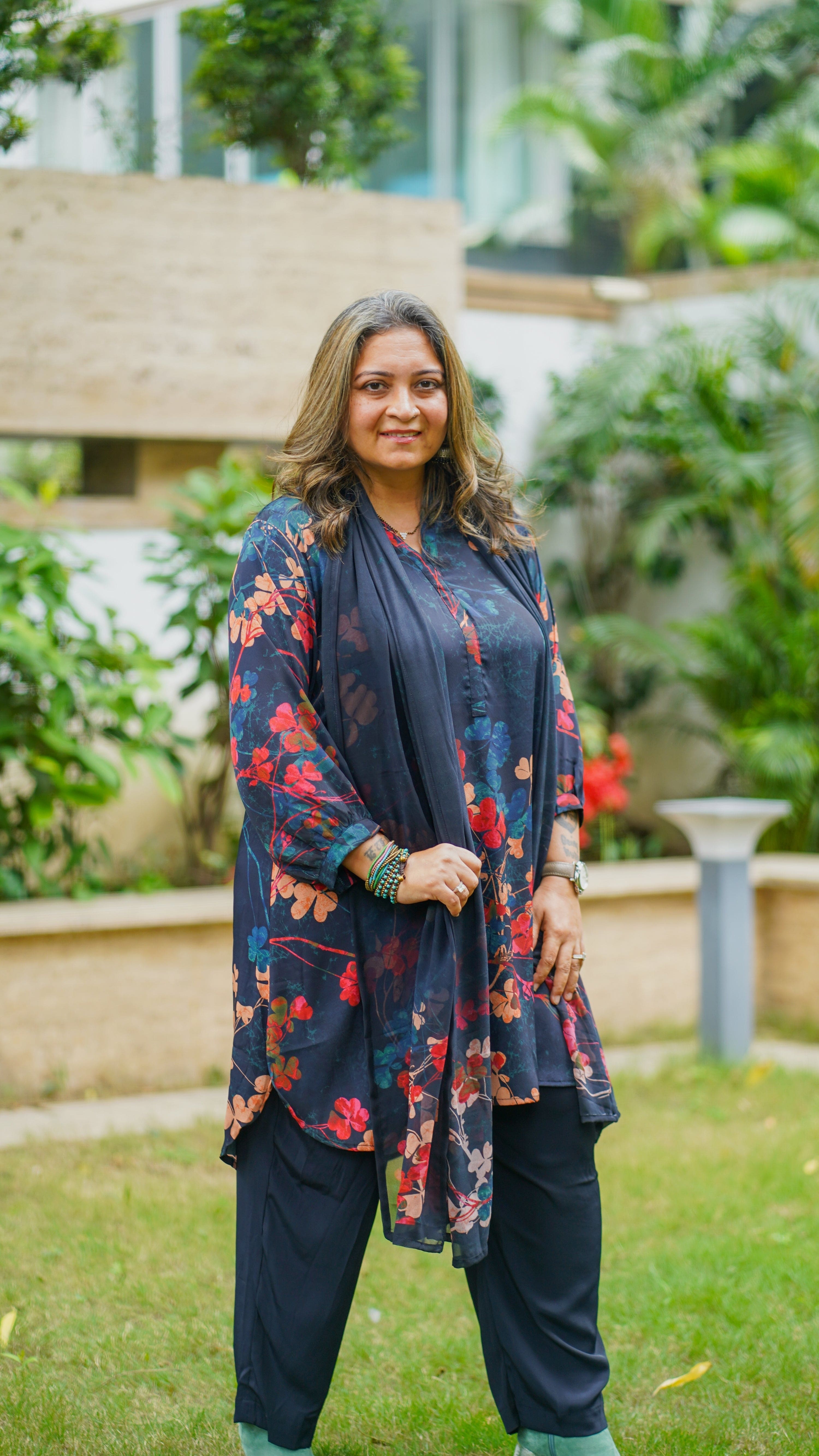 Slate Ethnic Elegance - Jeeaayanu Fashion