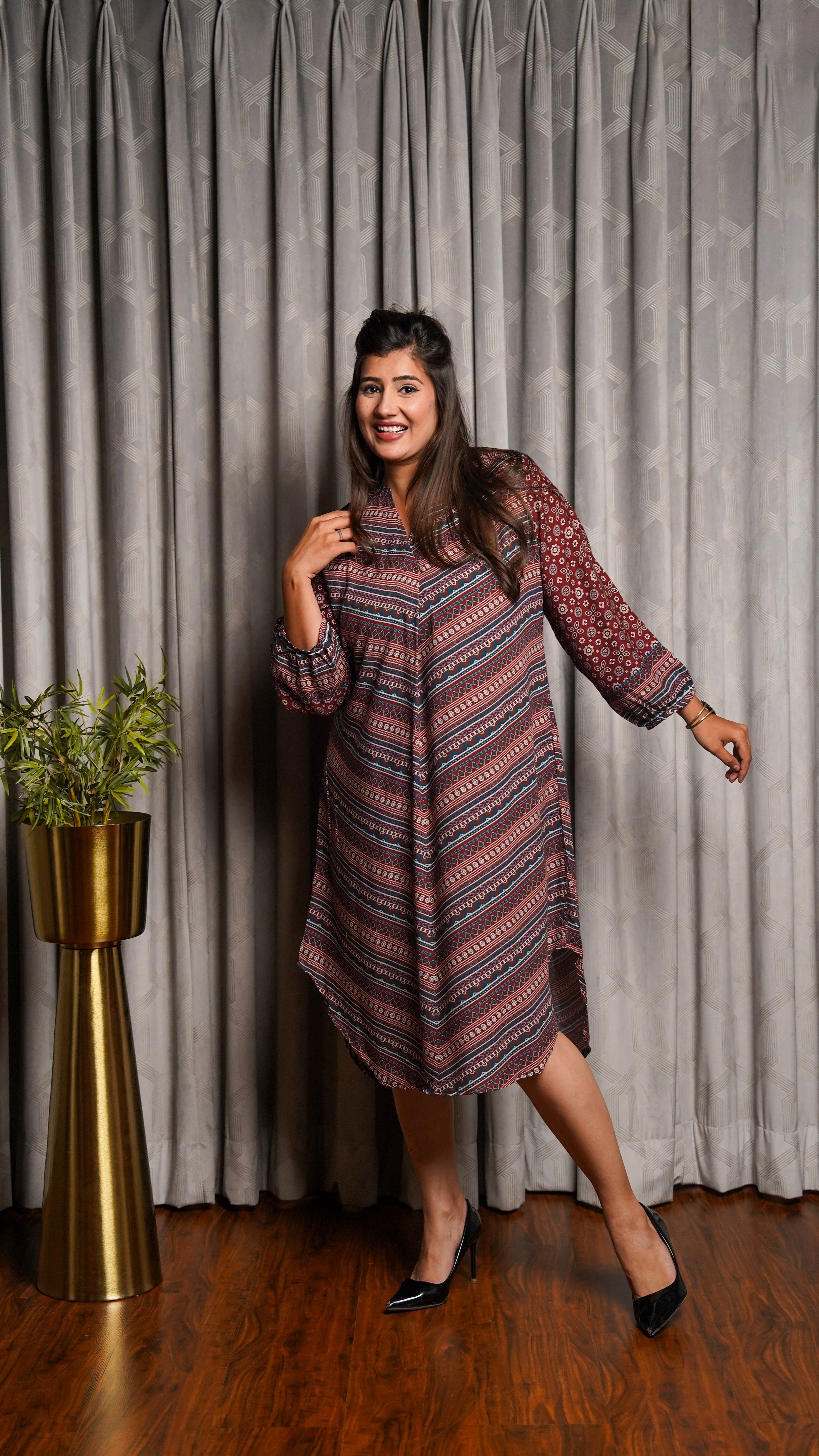 Styled Ajarak Tunic Dress - Jeeaayanu Fashion